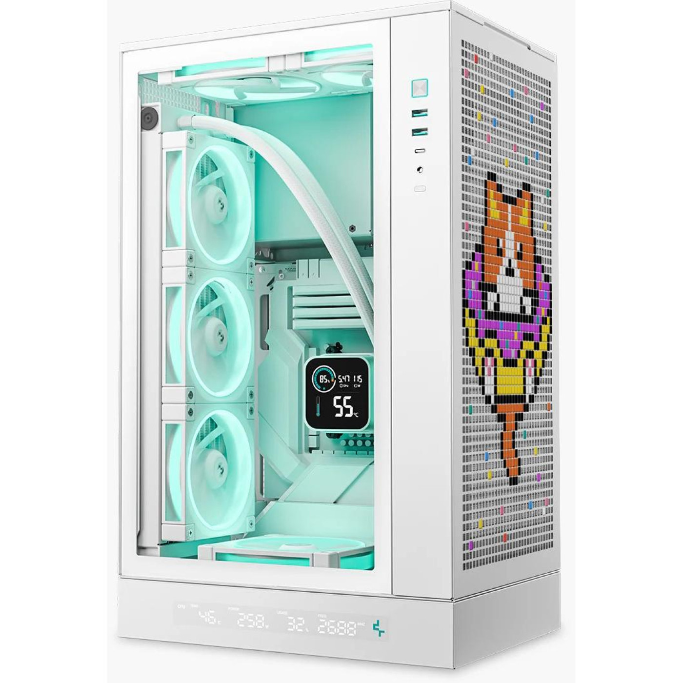 Корпус Deepcool CH270 Digital без БП White (R-CH270-WHNDM0-G-1)