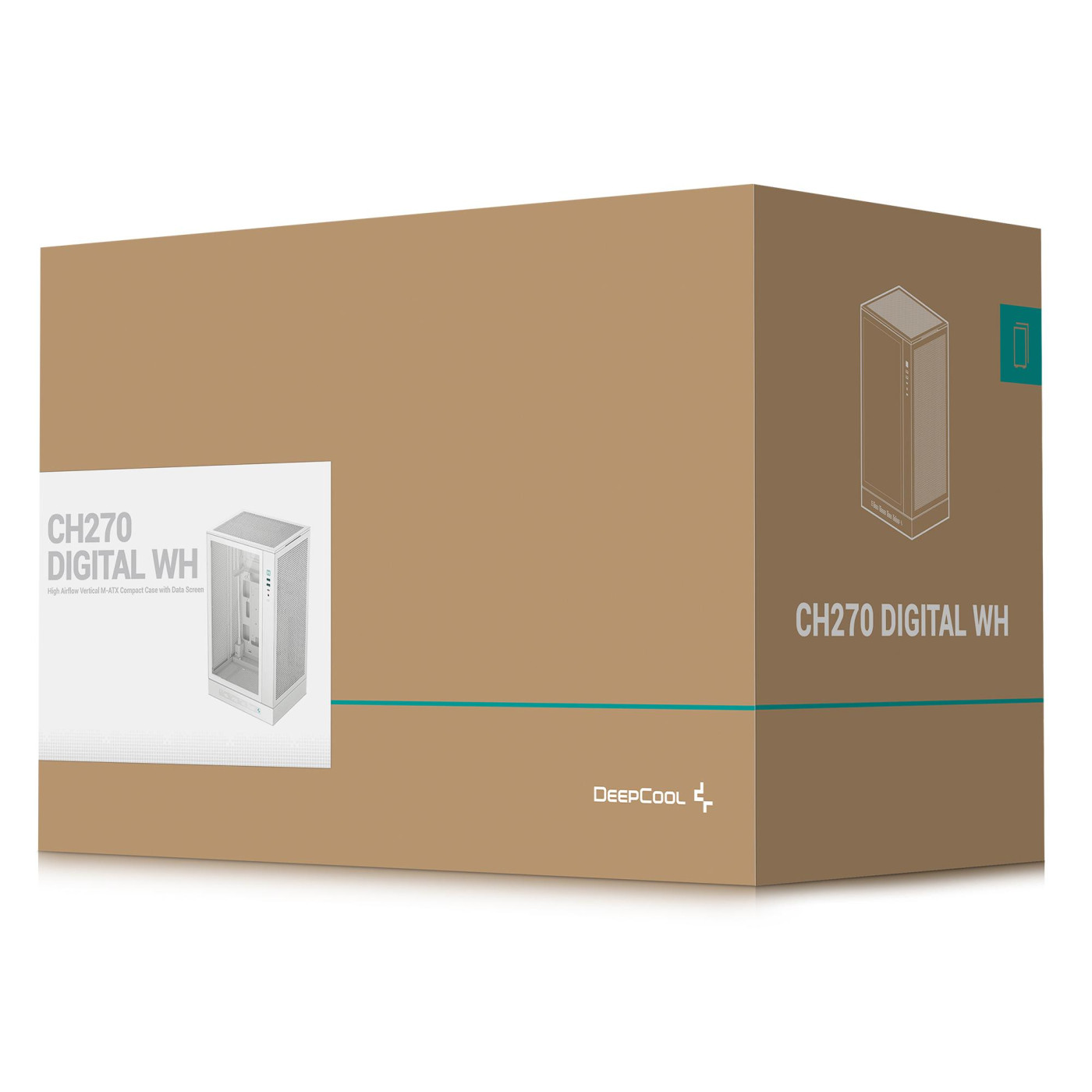 Корпус Deepcool CH270 Digital без БП White (R-CH270-WHNDM0-G-1)