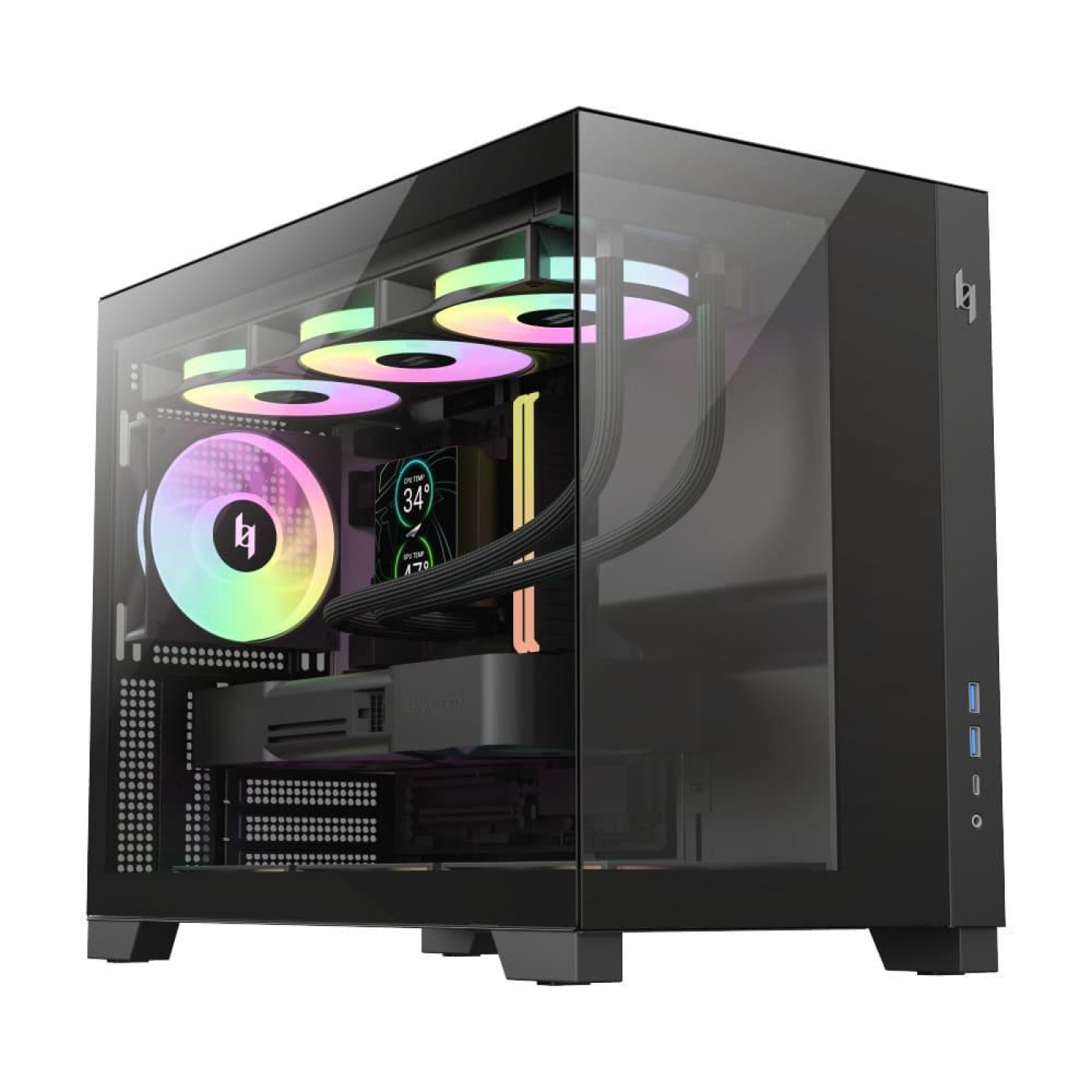 Корпус GameMax Nex C33 Tempered Glass без БЖ Black (NEX C33 BK)