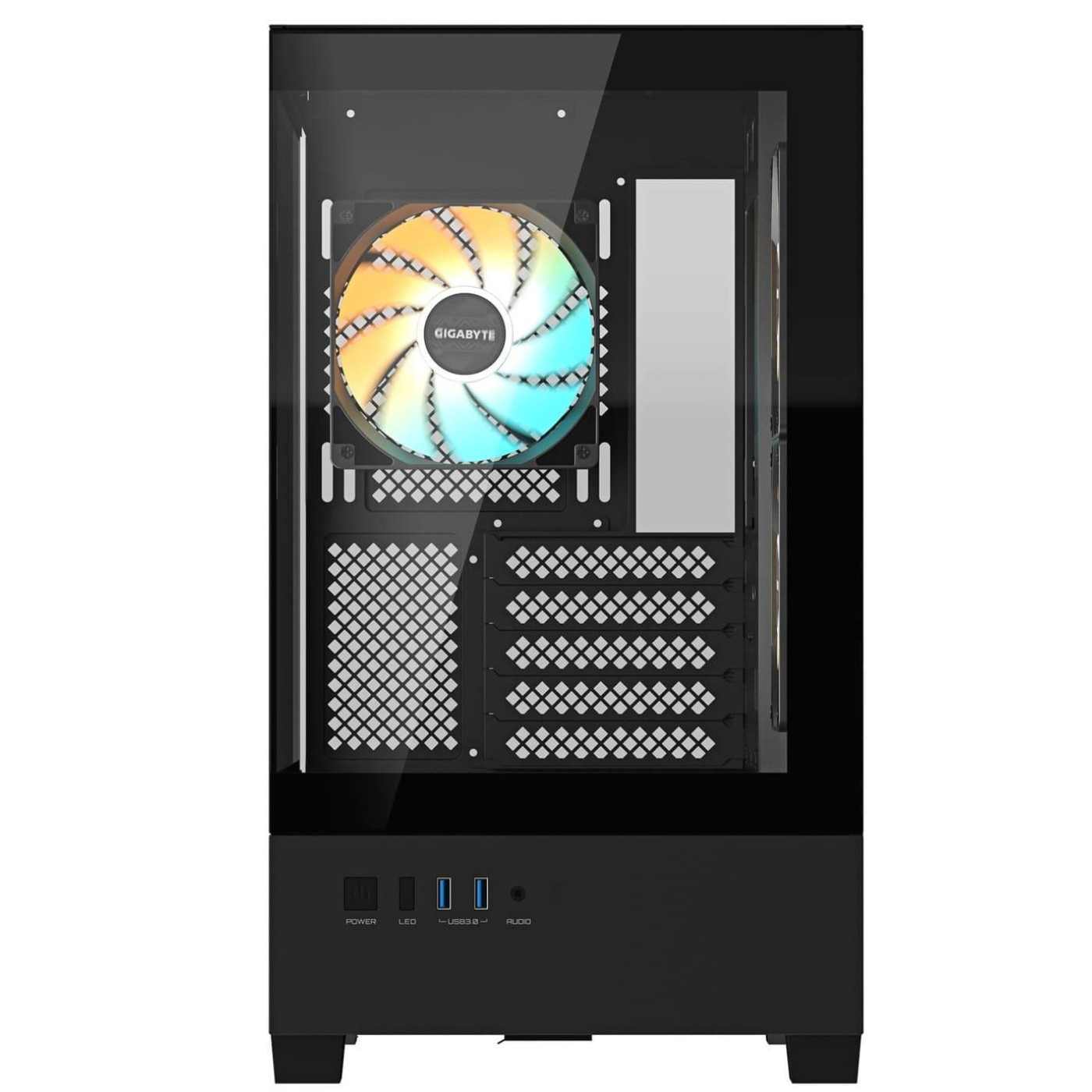 Корпус Gigabyte C201 Panoramic Tempered Glass без БЖ Black (GB-C201P)