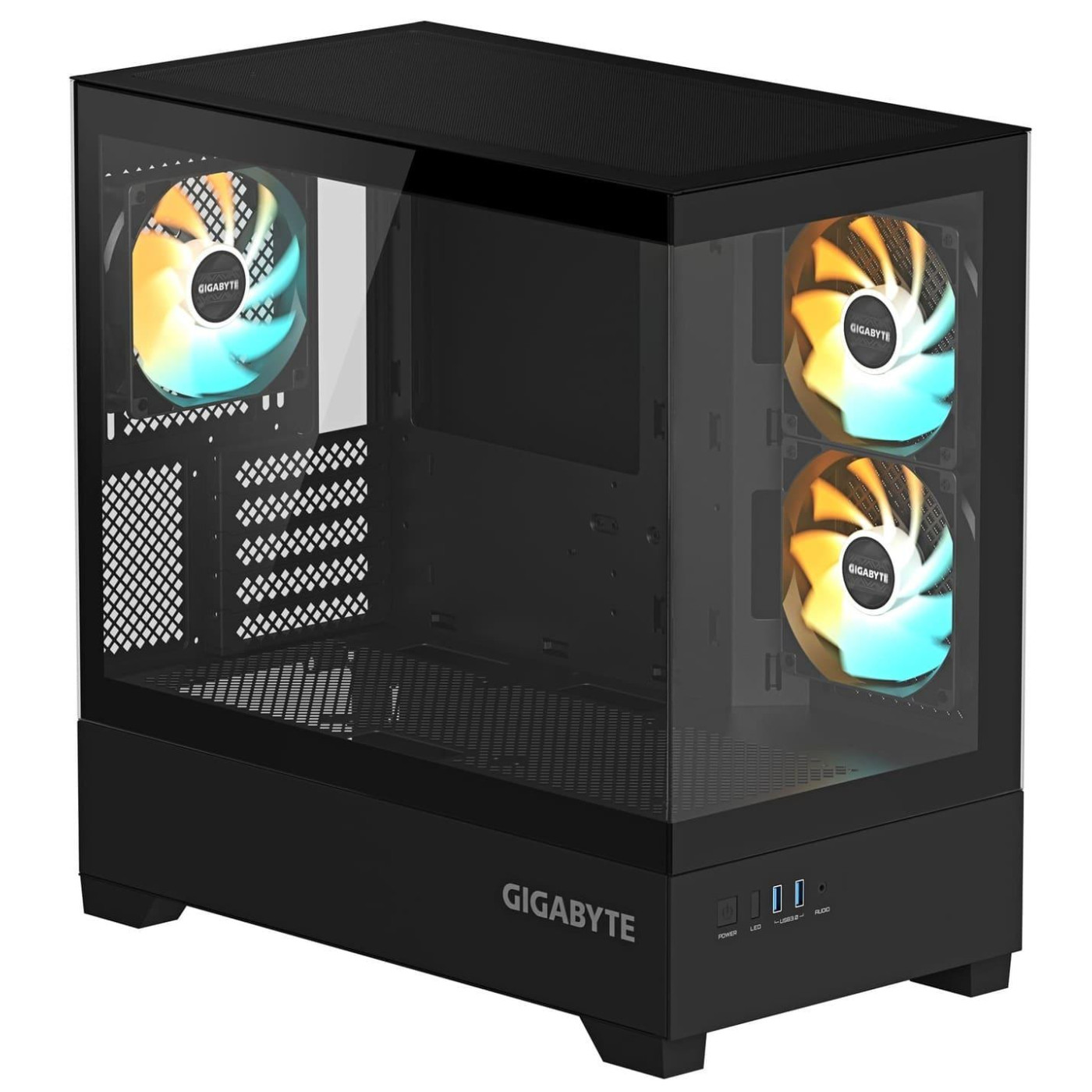 Корпус Gigabyte C201 Panoramic Tempered Glass без БЖ Black (GB-C201P)