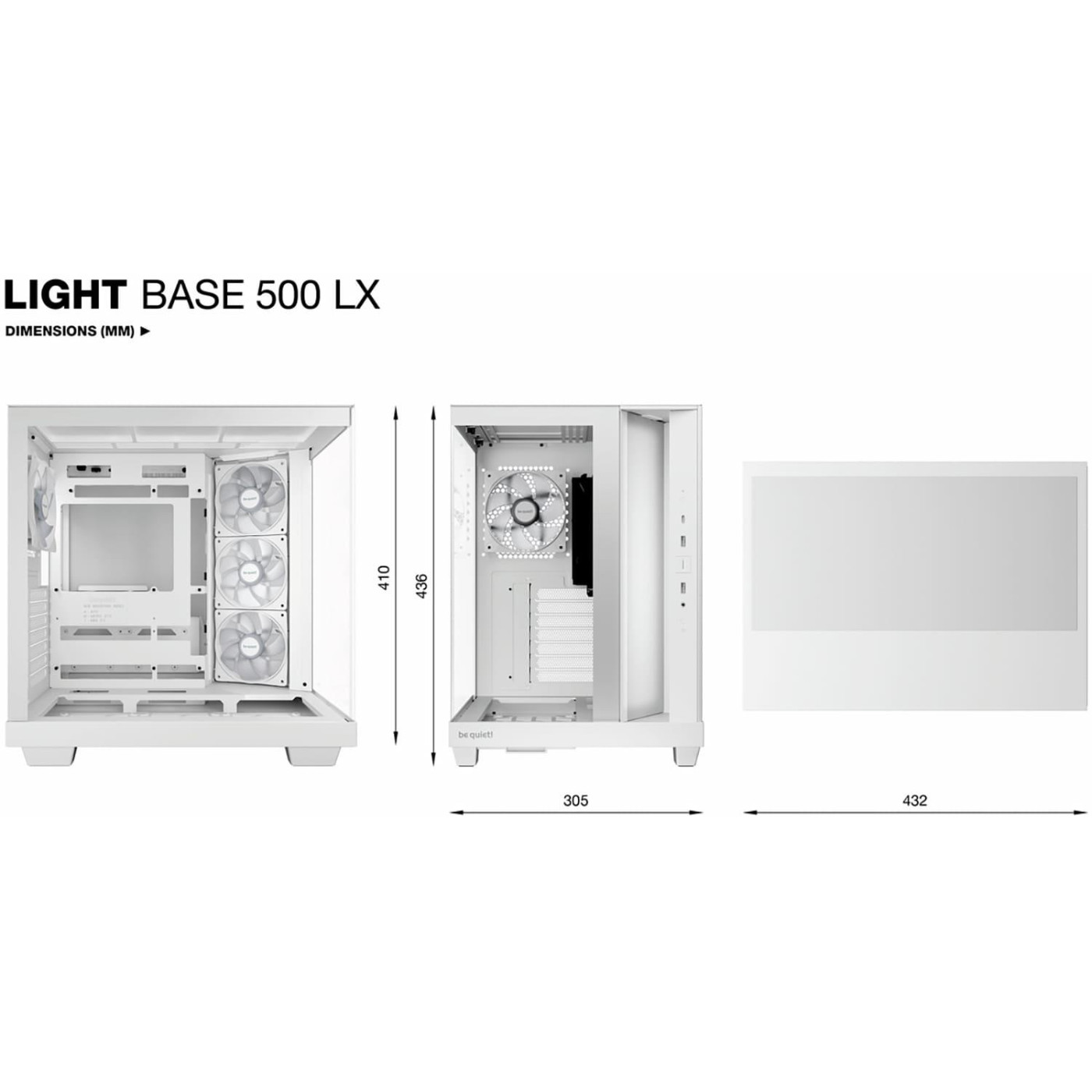 Корпус be quiet! Light Base 500 LX Tempered Glass без БЖ White (BGW86)