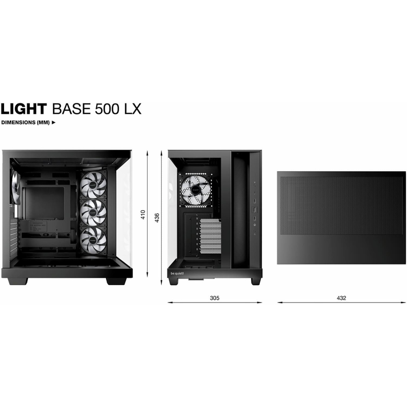 Корпус be quiet! Light Base 500 LX Tempered Glass без БП Black (BGW85)