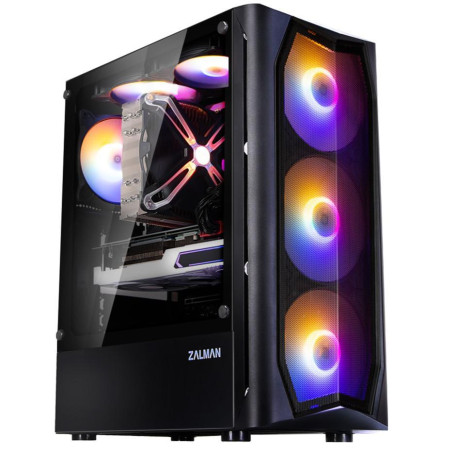 Корпус Zalman N4 Rev.1 Tempered Glass без БЖ Black (N4REV.1) Б/в