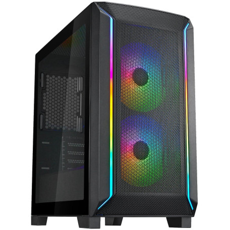 Корпус SilverStone FARA FA312Z-BG, без БЖ, 2xUSB3.0, 2x140mm ARGB fan, TG Side Panel, mATX, Black (SST-FA312Z-BG) Без БП