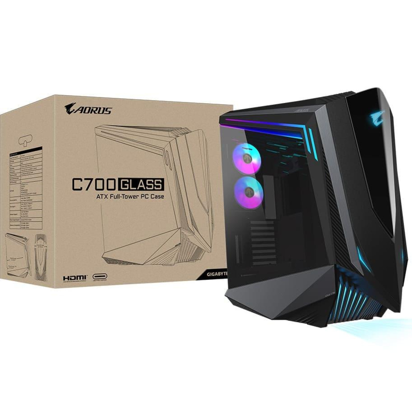 Корпус Gigabyte AORUS C700 Glass Black (GB-AC700G) Без БП