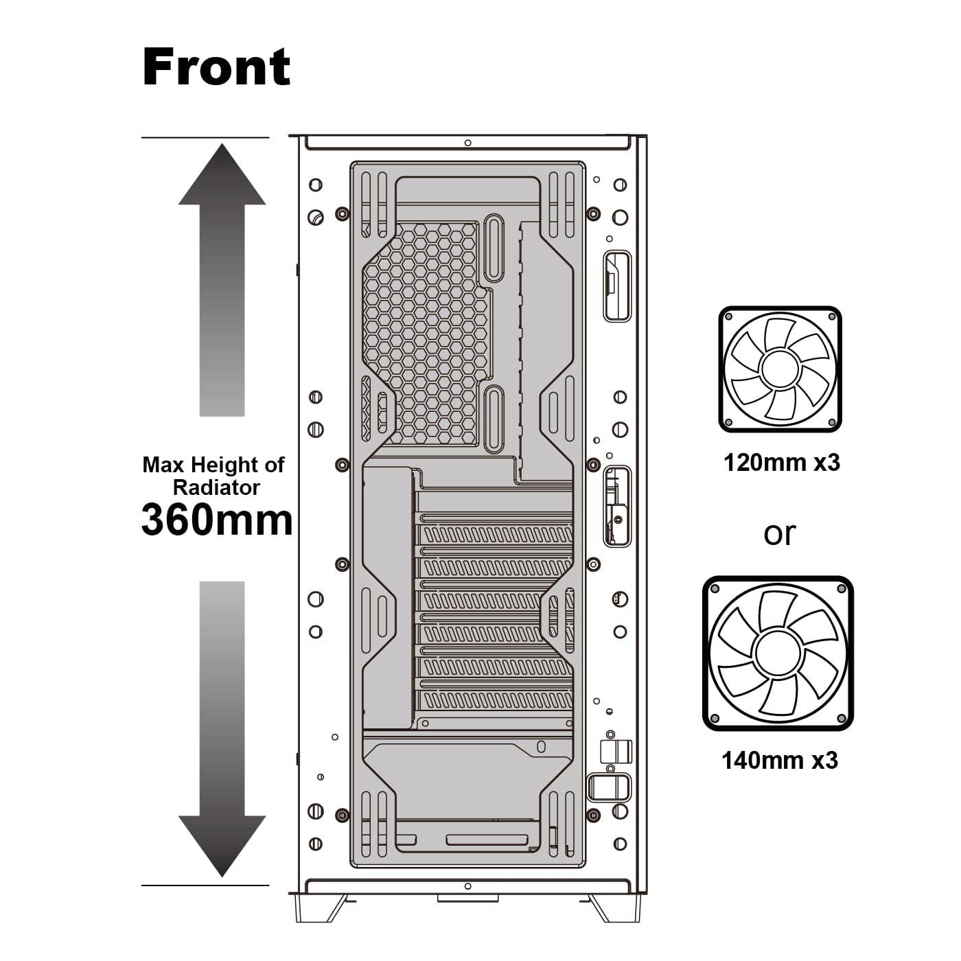 Корпус AZZA GUARDIAN GLASS Black (CSAZ-520BG) Без БП