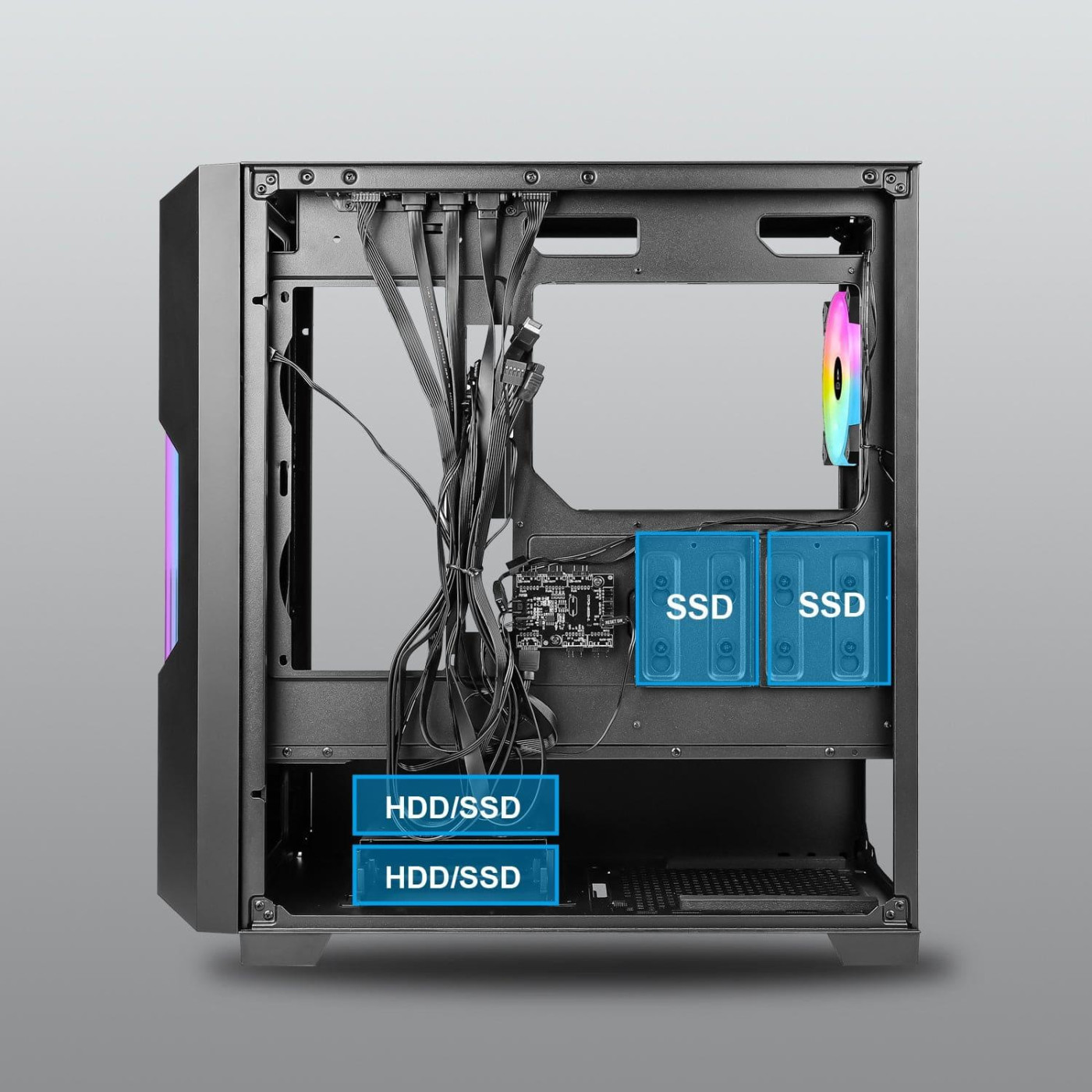 Корпус AZZA GUARDIAN GLASS Black (CSAZ-520BG) Без БП