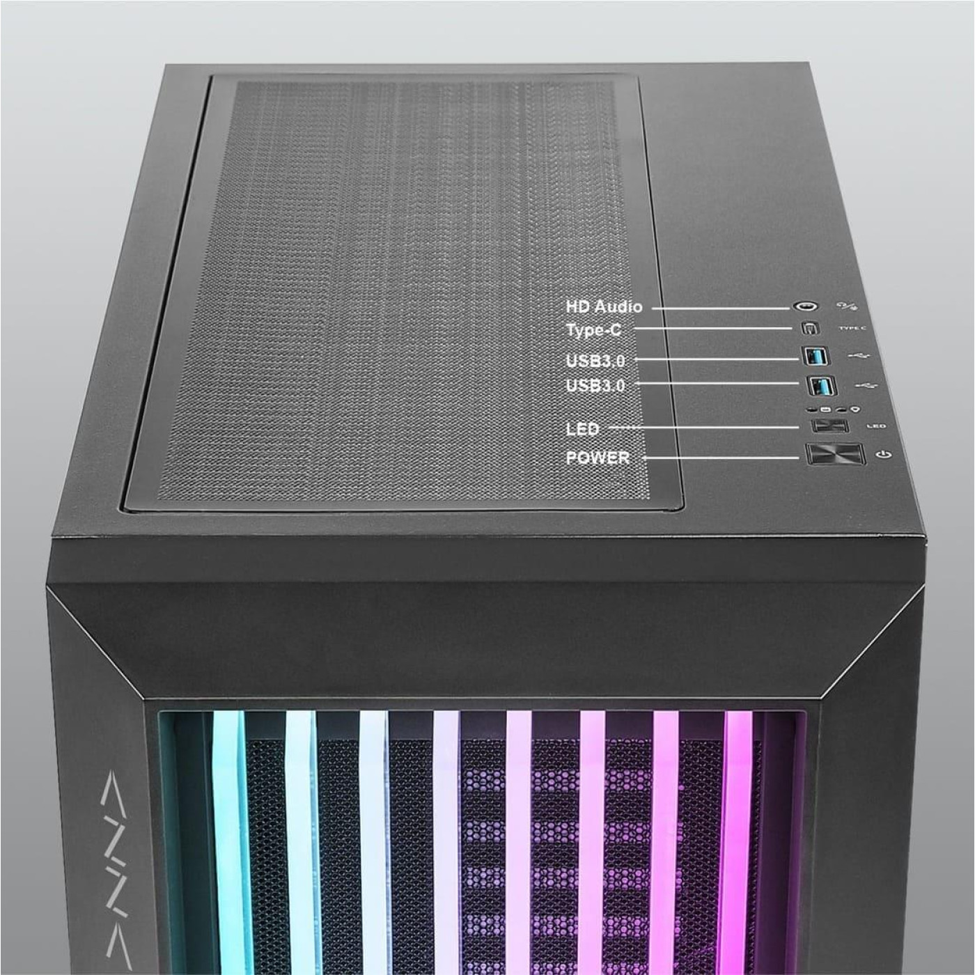 Корпус AZZA GUARDIAN GLASS Black (CSAZ-520BG) Без БП