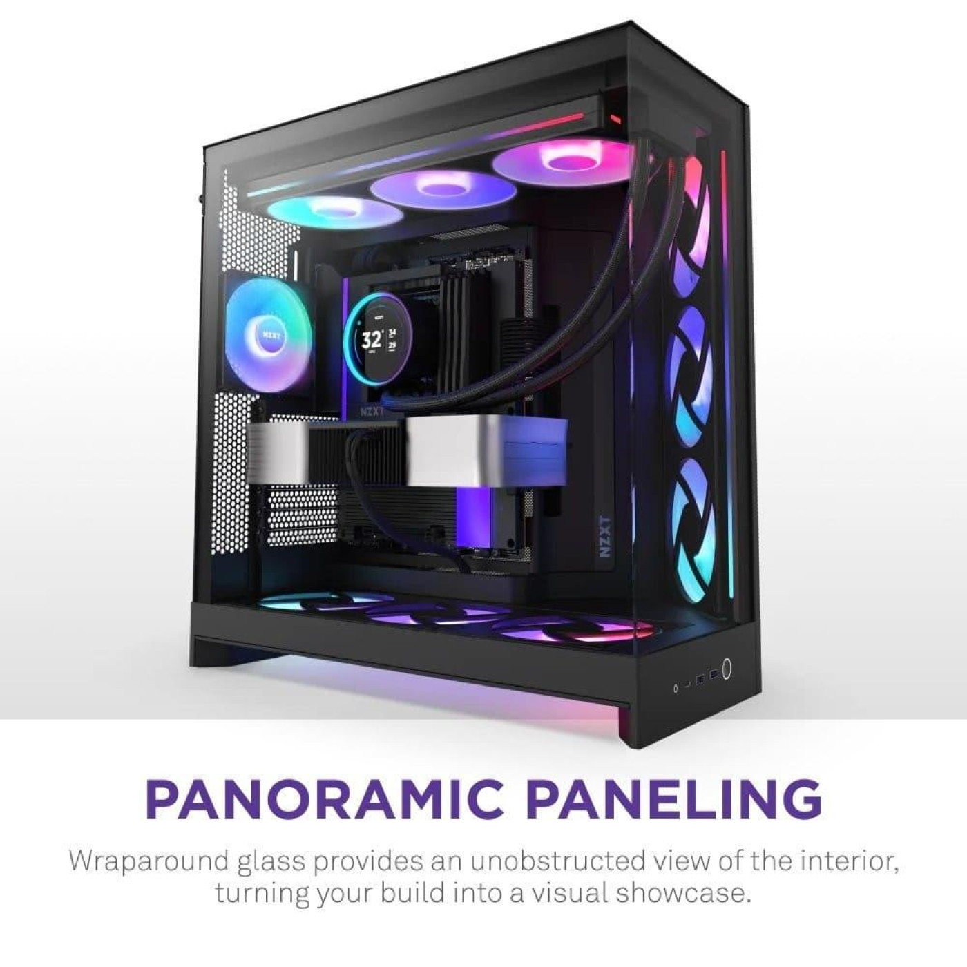 Корпус NZXT H9 Flow RGB+ Tempered Glass без БП Black (CM-H92FB-P1)