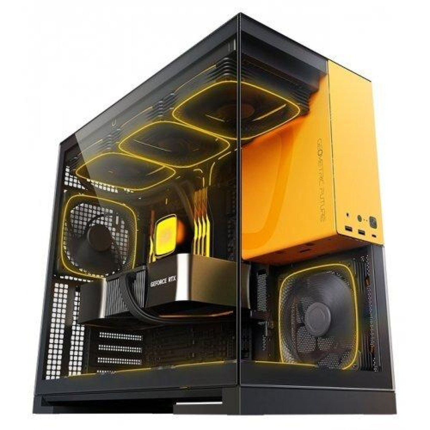 Корпус Geometric Future Model 5 Glass без БЖ Black/Yellow (GEO-M5-BY) Без БП