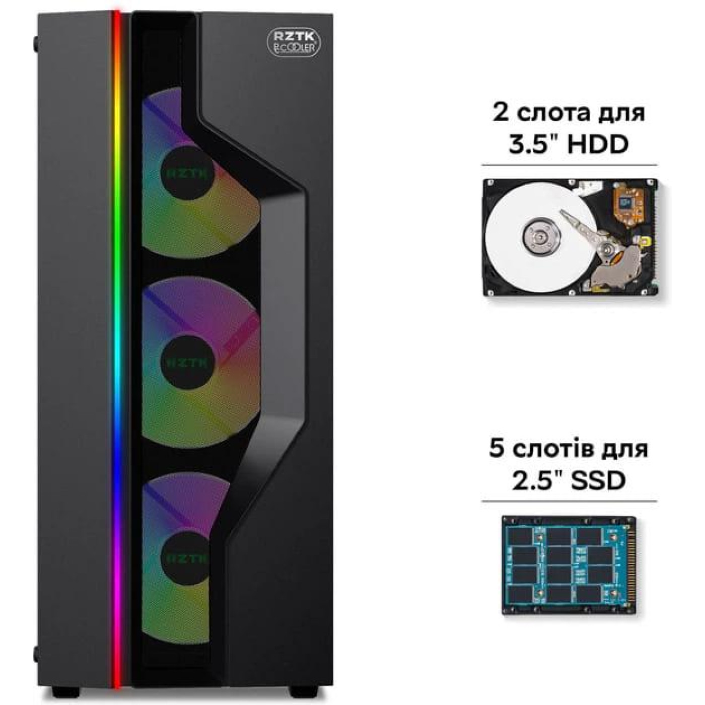 Корпус RZTK PcCooler Master RP300 Mesh ARGB 4F (RP300 Mesh) Б/у