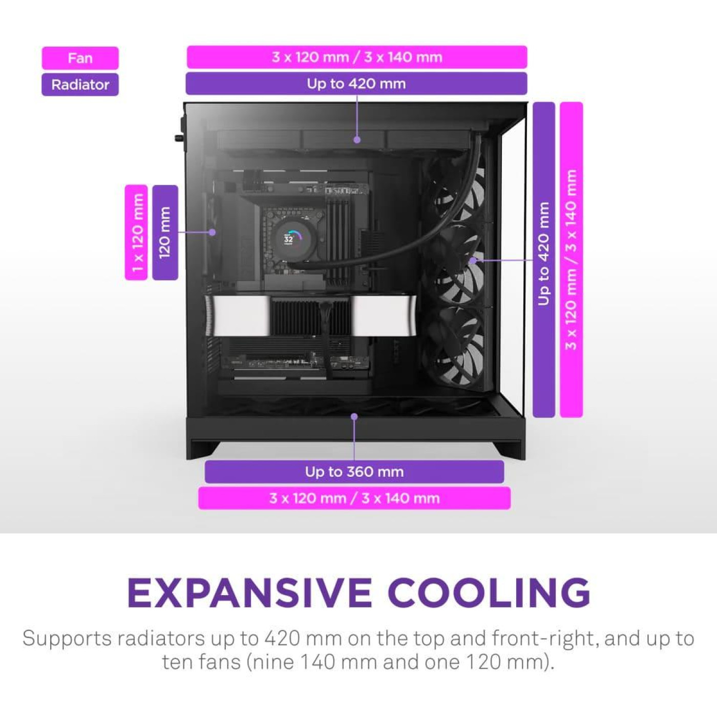 Корпус NZXT H9 Flow Tempered Glass без БП Black (CM-H92FB-01)