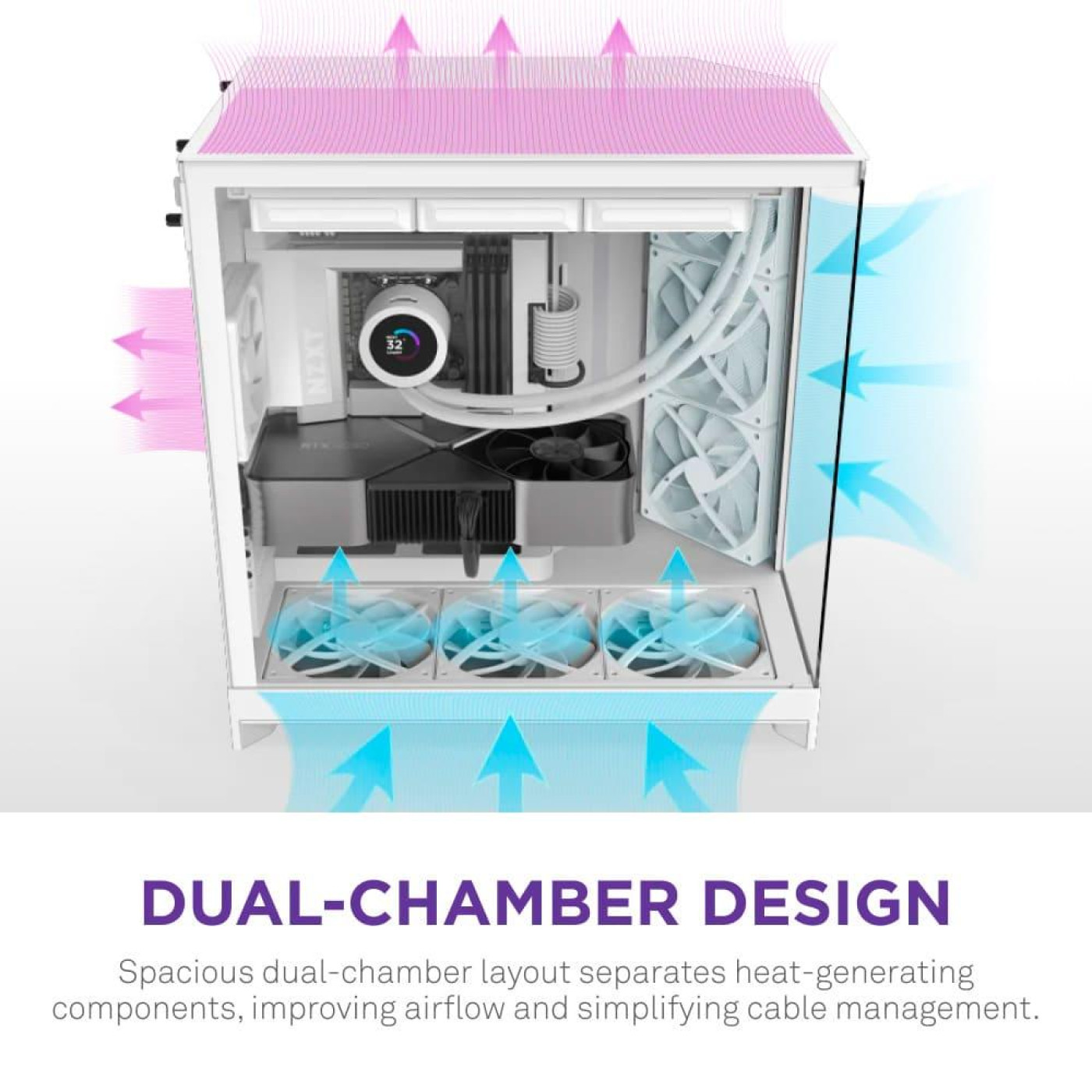 Корпус NZXT H9 Flow Tempered Glass без БП White (CM-H92FW-01)