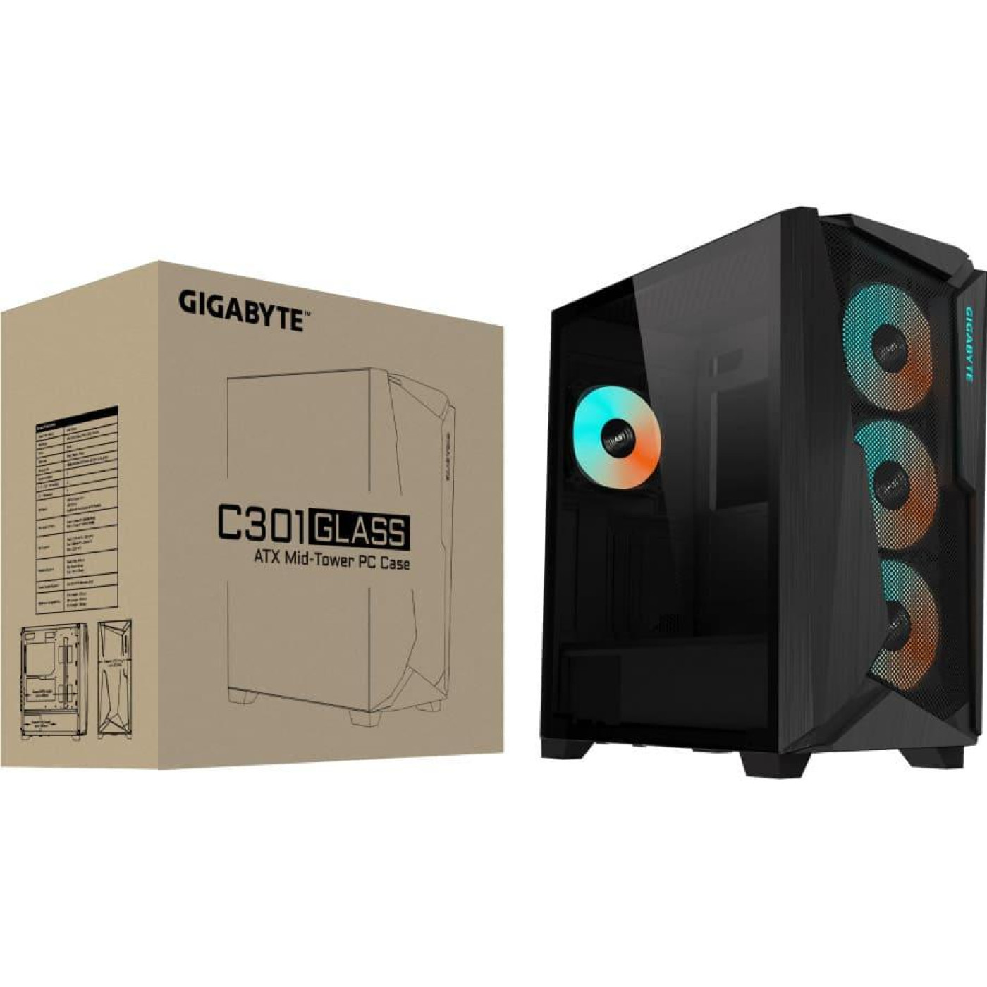 Корпус GIGABYTE C301 GLASS (GB-C301G)