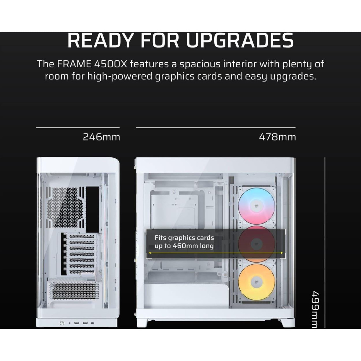 Корпус Corsair FRAME 4500X LX-R RGB Tempered Glass без БП White (CC-9011317-WW)