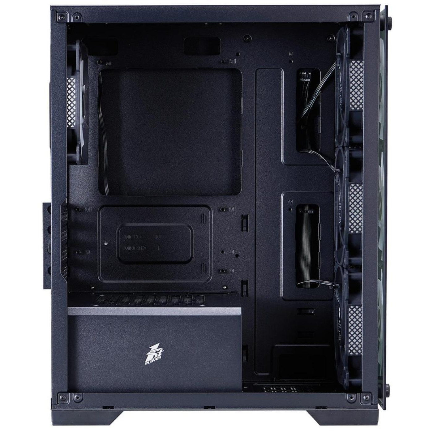 Корпус 1stPlayer X2-M-BK-4F7 Black без БП (X2-M-BK-4F7)