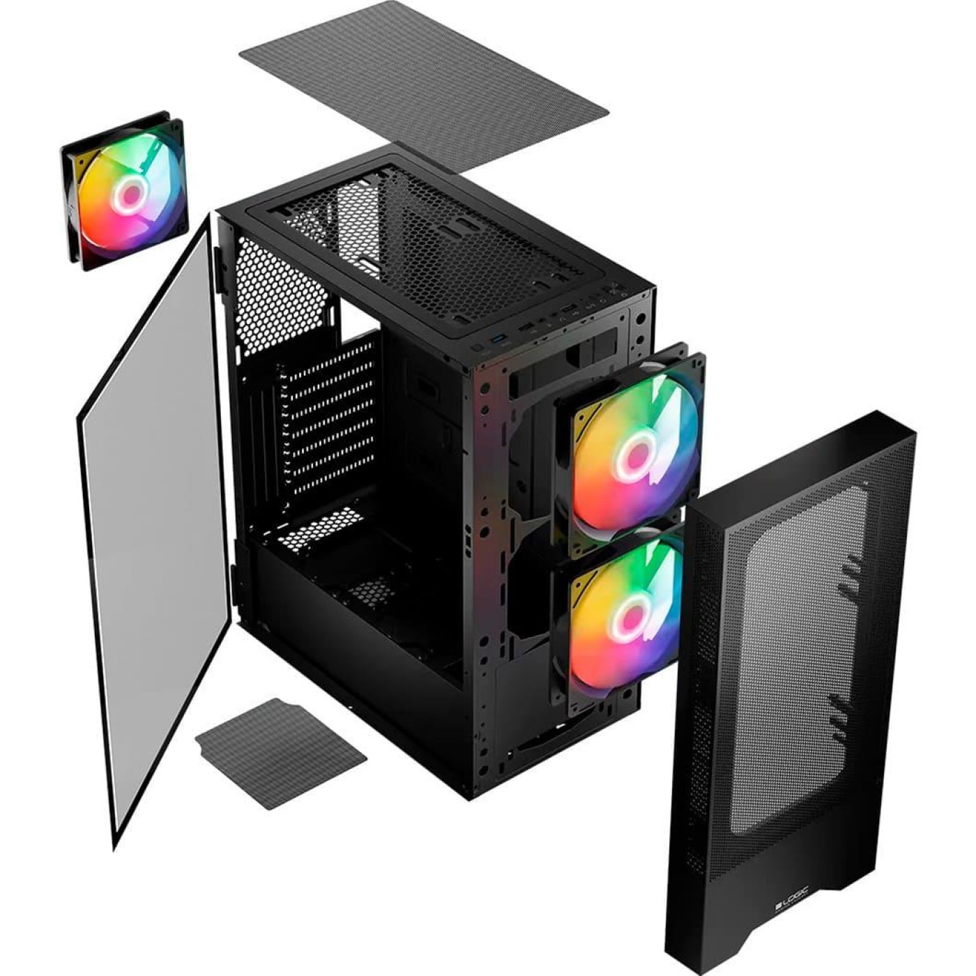 Корпус LogicConcept ARYA MESH+GLASS ARGB fans 2x140mm+1x120mm BLACK без БЖ ATX (AT-ARYA-10-000000-0002) Без БП