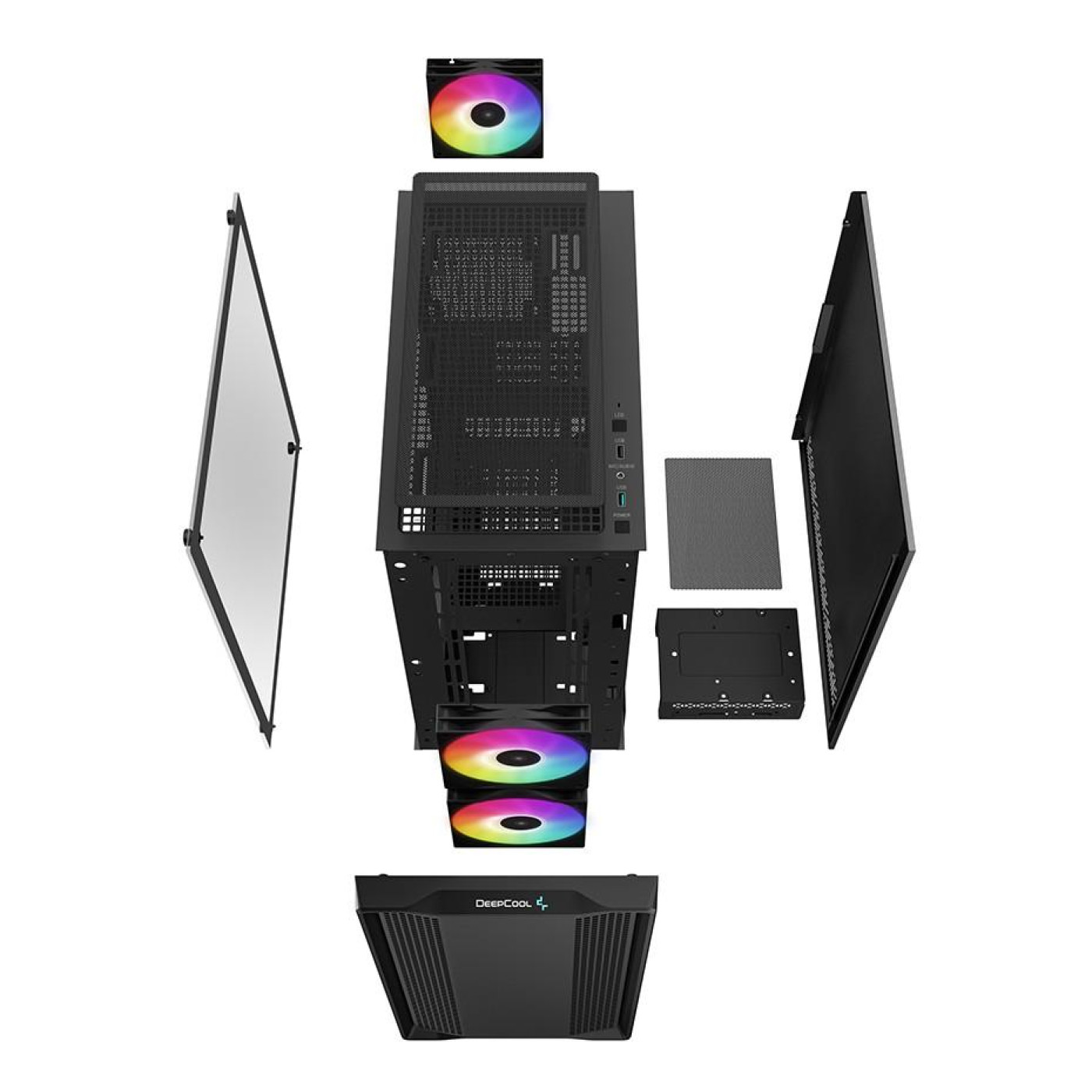 Корпус Deepcool CC360 ARGB без БЖ (R-CC360-BKAPM3-G-1) Без БП