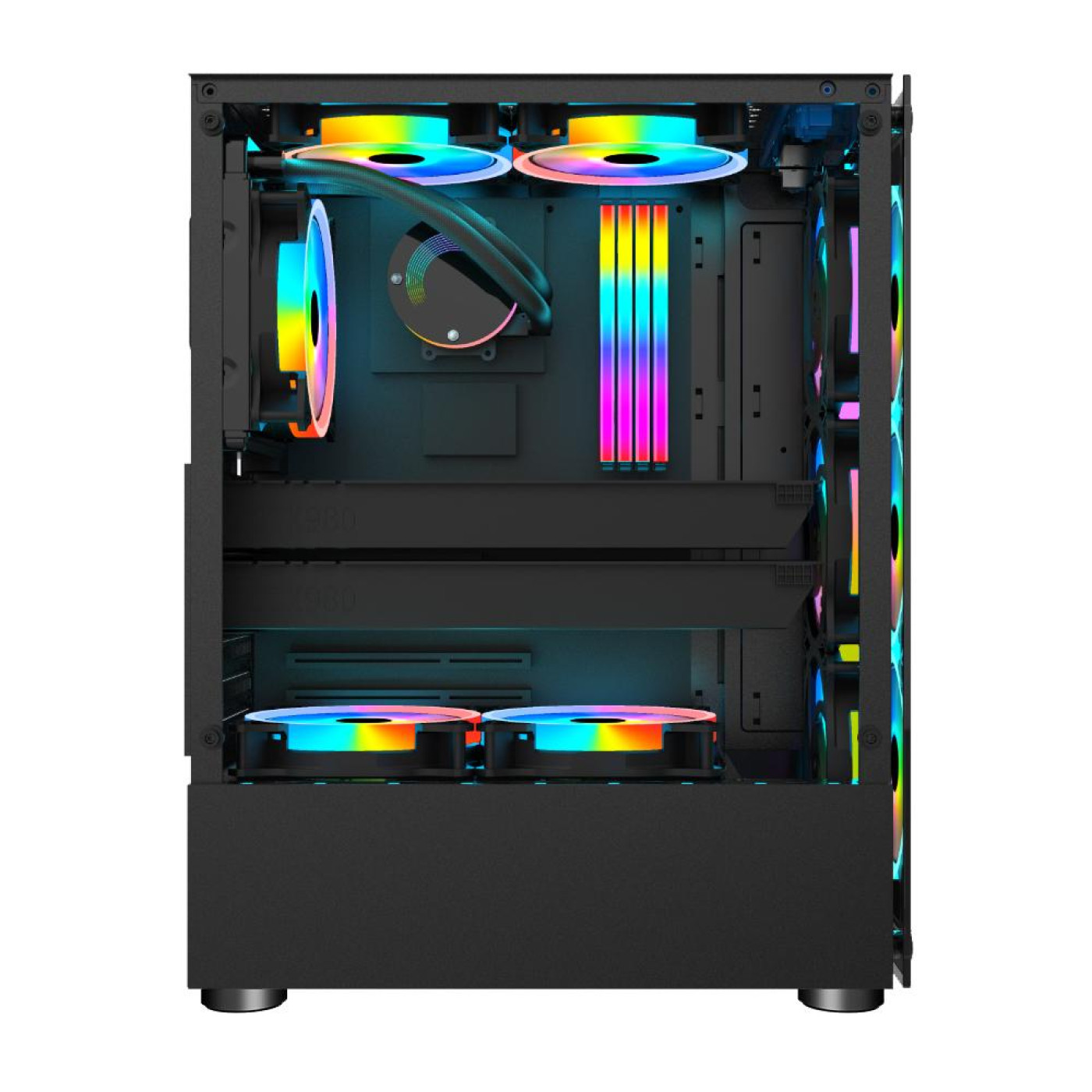 Корпус 1stPlayer V2-A-BK-4F1 Black без БЖ (V2-A-BK-4F1)
