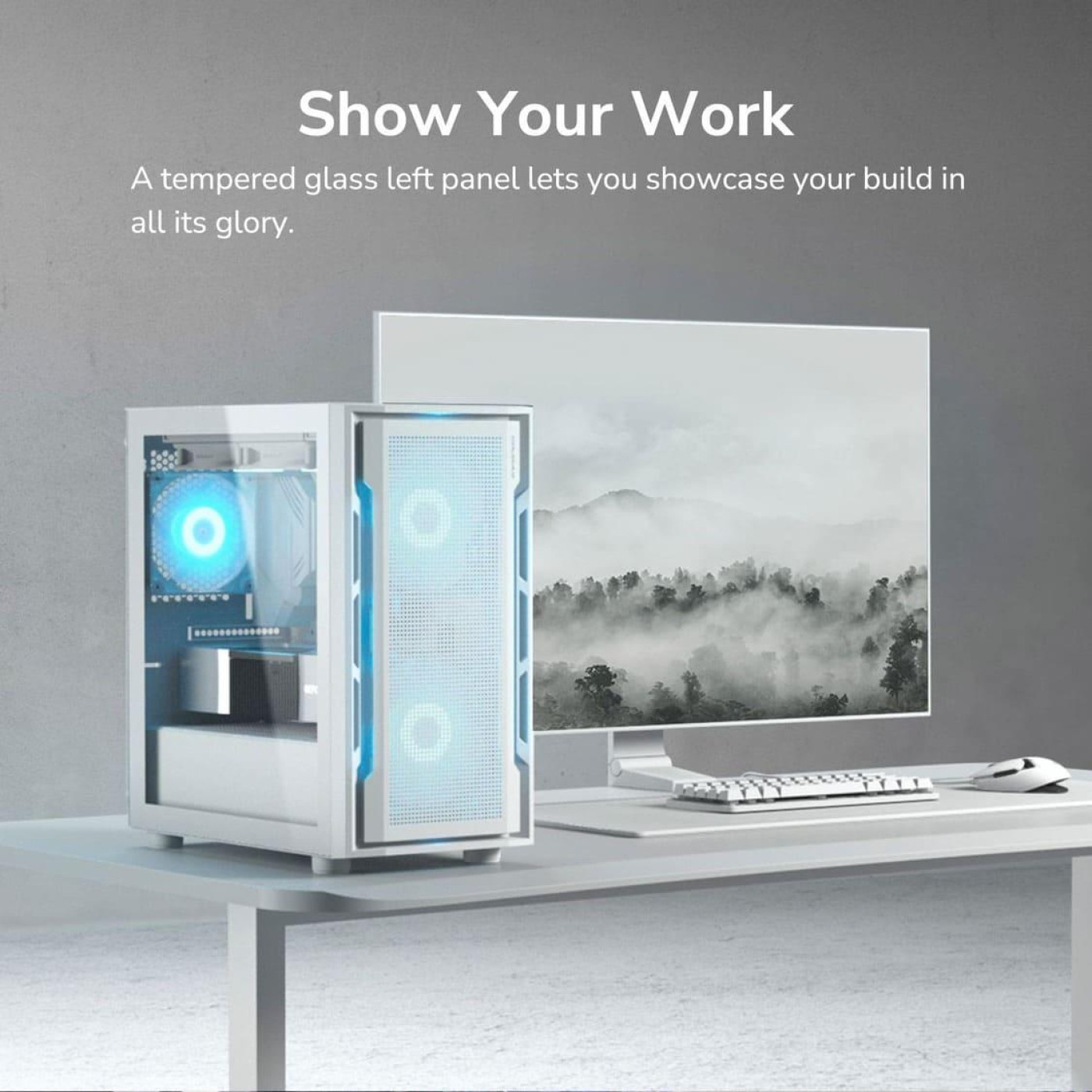 Корпус Cougar Uniface Mini RGB White (UNIFACE MINI RGB White) Без БП