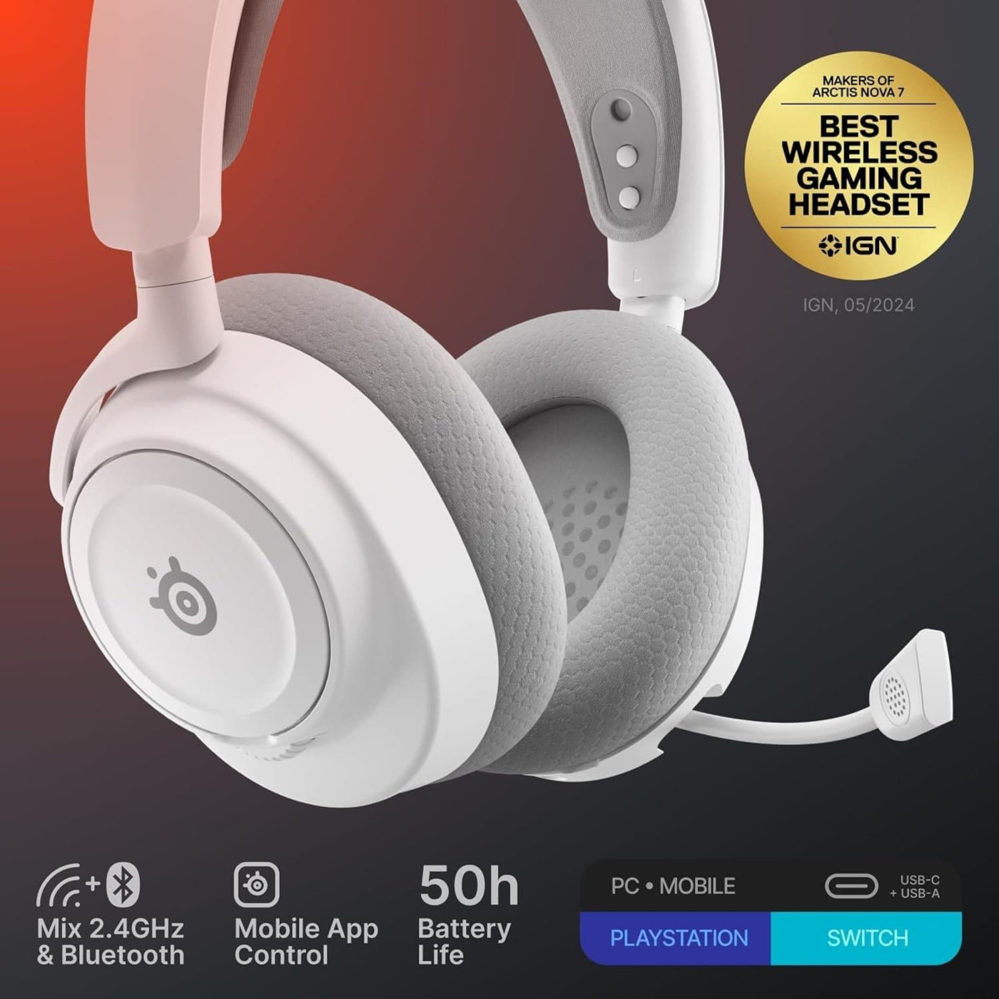 Игровая гарнитура SteelSeries Arctis Nova 7 Gen 2 Wireless White (61731)