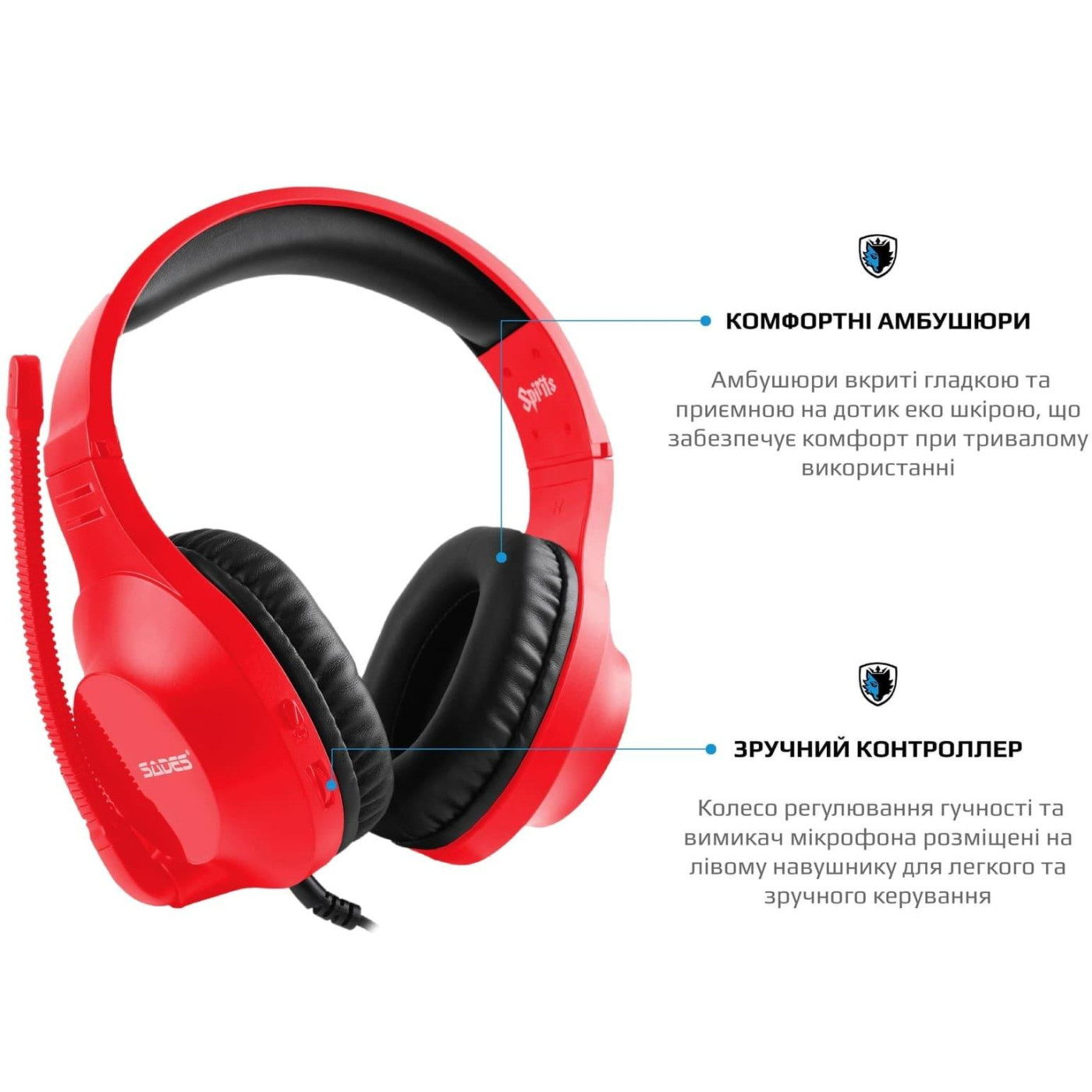 Игровая гарнитура Sades SA-721 Spirits Red (sa721rdj)