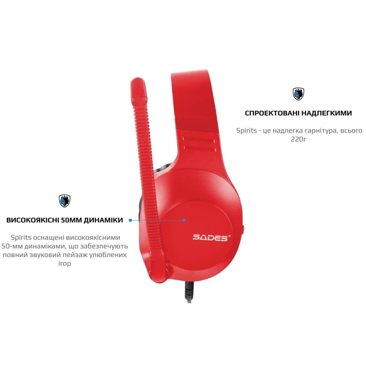 Игровая гарнитура Sades SA-721 Spirits Red (sa721rdj)