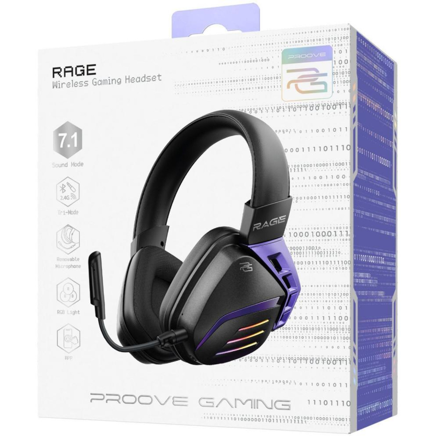 Ігрова гарнітура Proove Gaming Rage (APP) black/purple (WHRG00020001)