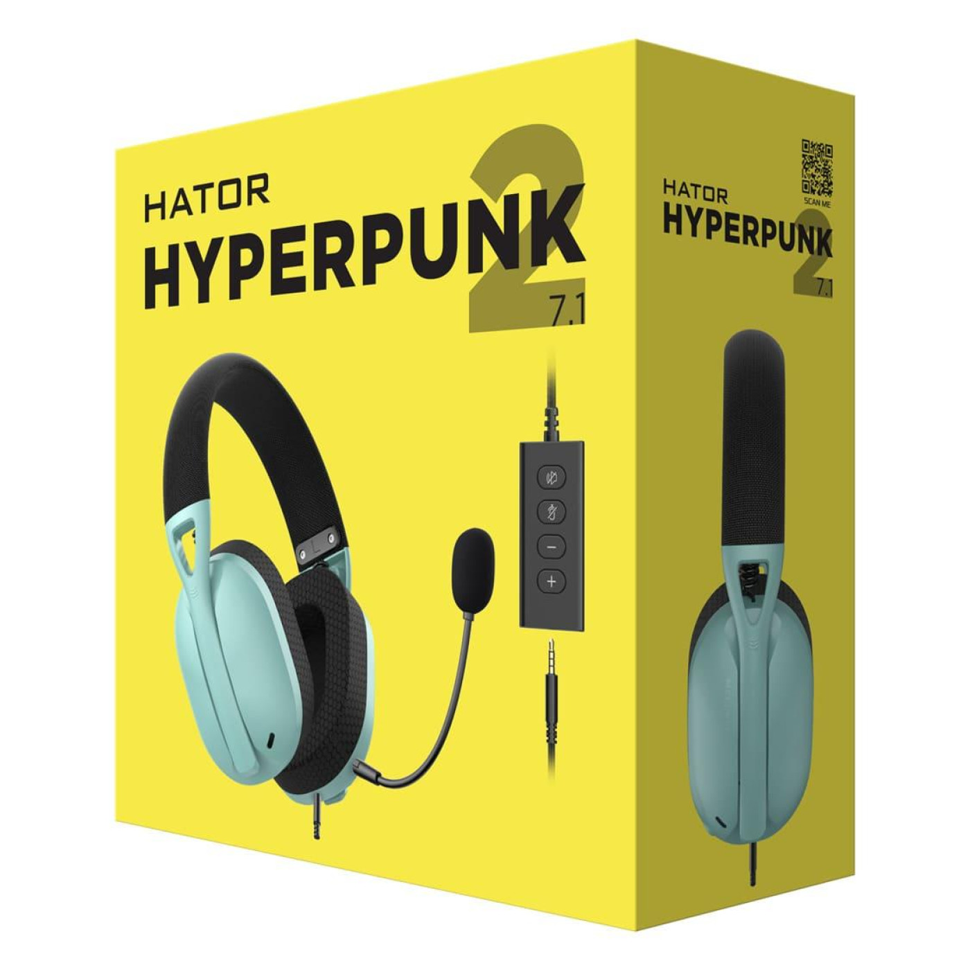 Игровая гарнитура HATOR Hyperpunk 2 USB 7.1 Black/Mint (HTA-848)
