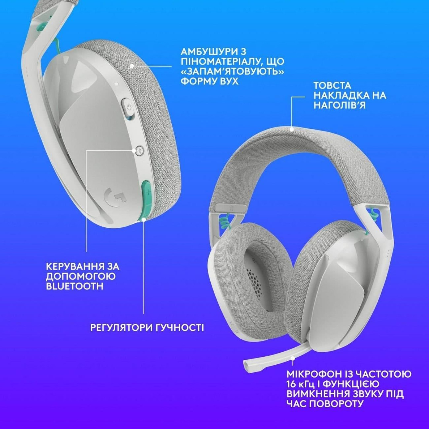 Игровая гарнитура Logitech G321 Lightspeed Wireless White (981-001569)