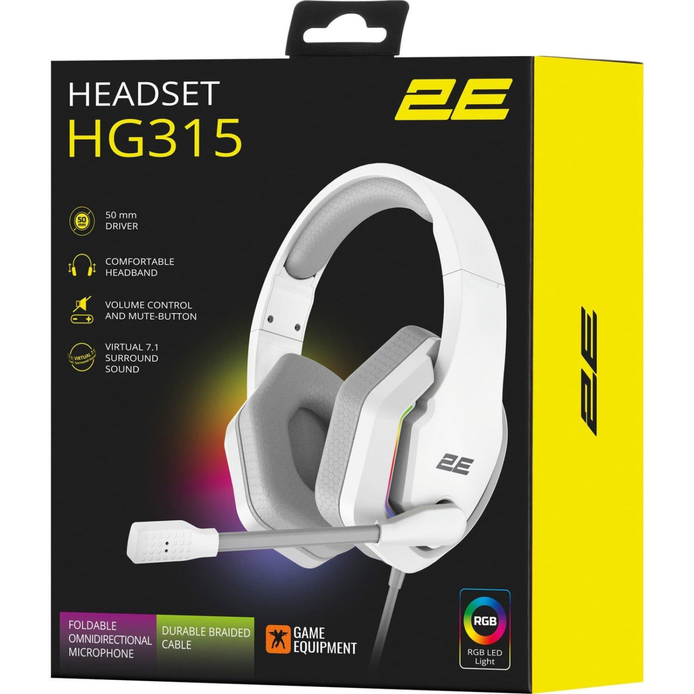 Игровая гарнитура 2E GAMING HG315 RGB USB 7.1 White (2E-HG315WT-7.1)