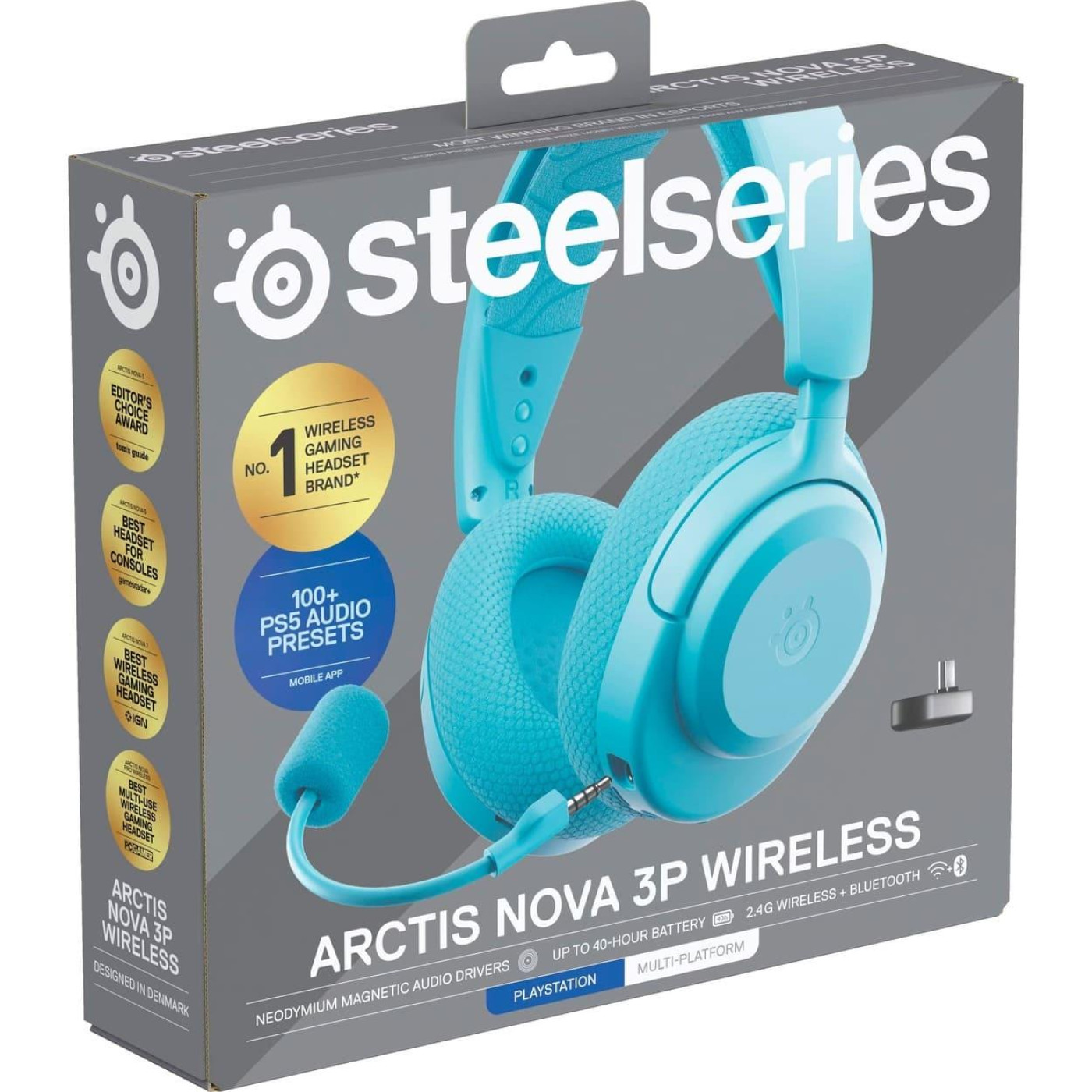 Игровая гарнитура SteelSeries Arctis Nova 3P Wireless MultiPlatform Aqua (61688)