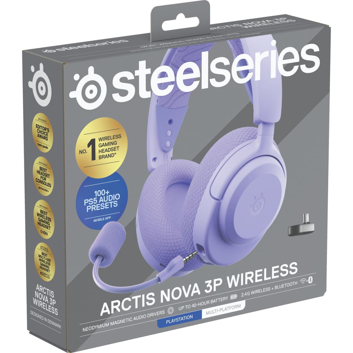 Игровая гарнитура SteelSeries Arctis Nova 3P Wireless MultiPlatform Lavender (61692)