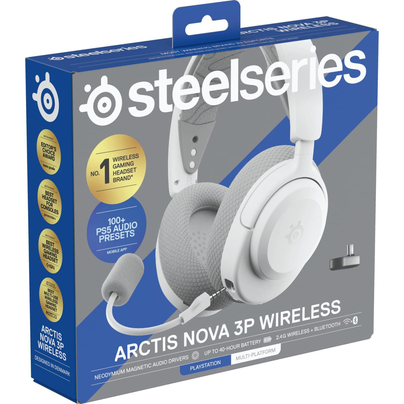 Игровая гарнитура SteelSeries Arctis Nova 3P Wireless MultiPlatform White (61687)