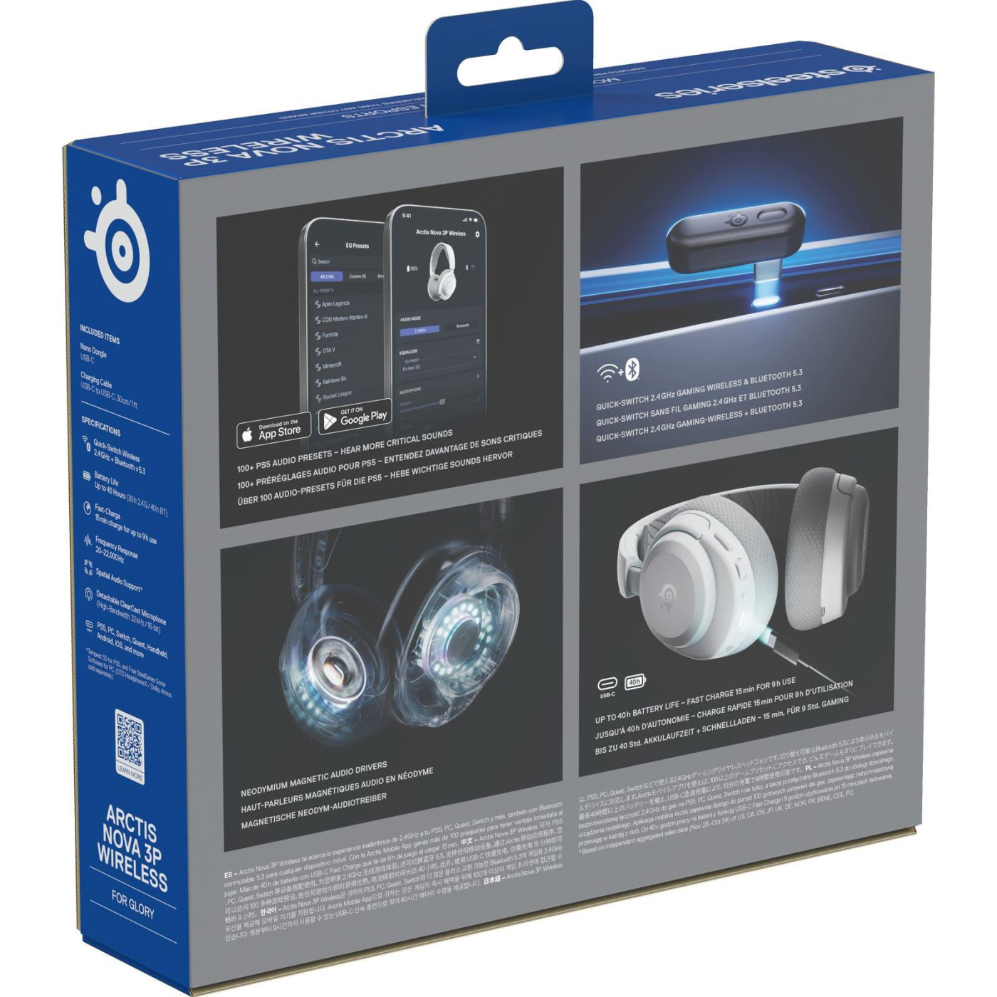 Игровая гарнитура SteelSeries Arctis Nova 3P Wireless MultiPlatform White (61687)