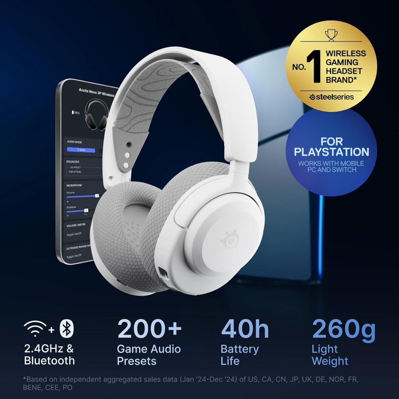 Игровая гарнитура SteelSeries Arctis Nova 3P Wireless MultiPlatform White (61687)