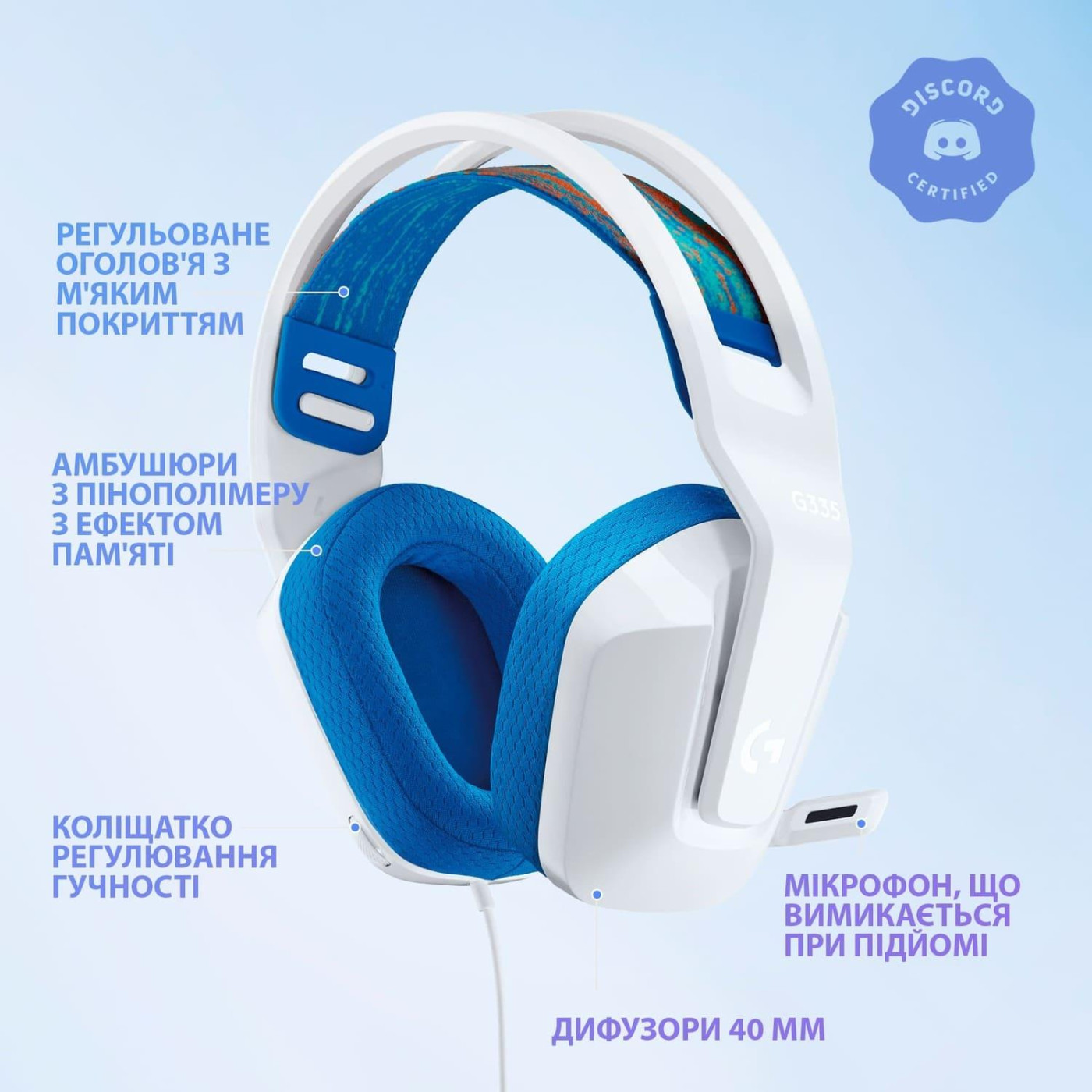 Ігрова гарнітура Logitech G335 Wired Gaming Headset White (981-001018) Б/в