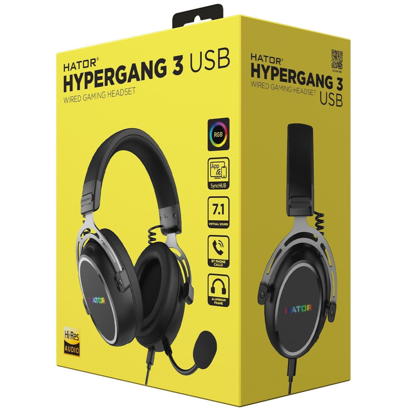 Игровая гарнитура HATOR Hypergang 3 Hi-Res USB7.1 Black (ESH50)