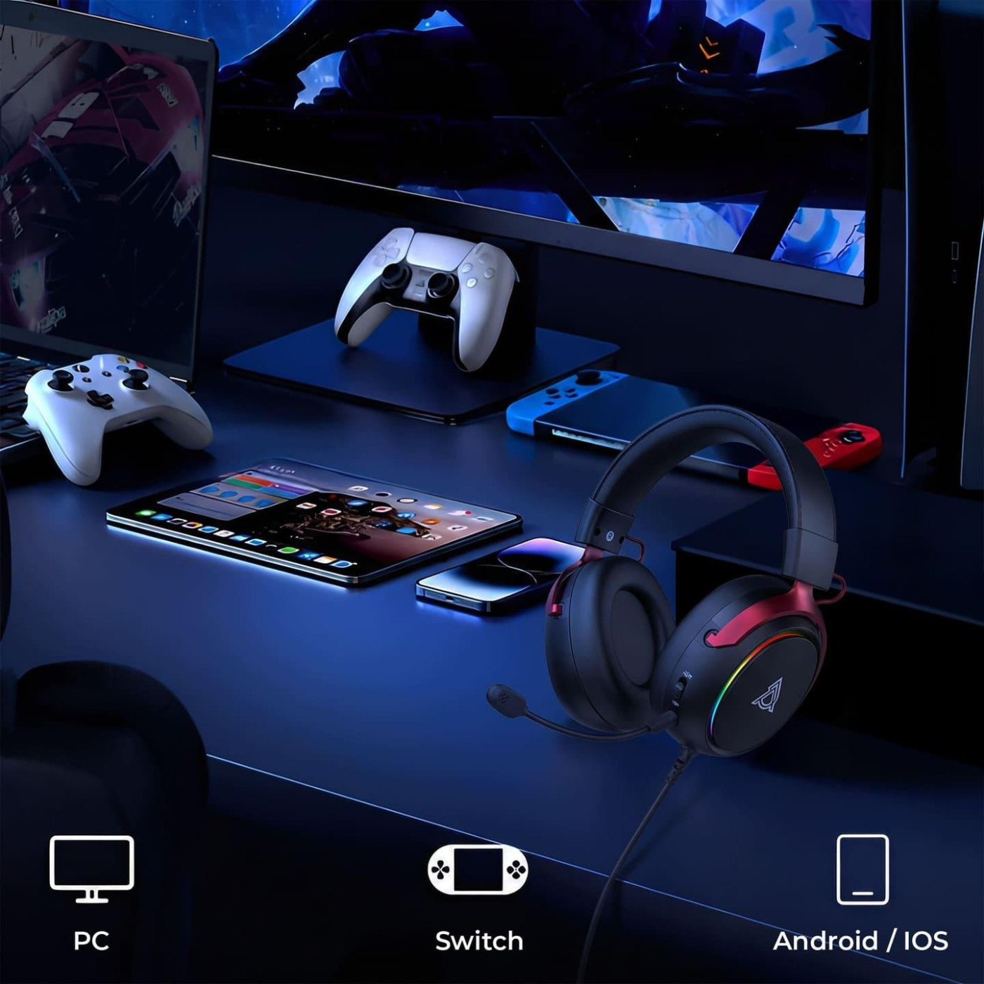 Игровая гарнитура Ajazz AHW10 Black (AHW10-B)
