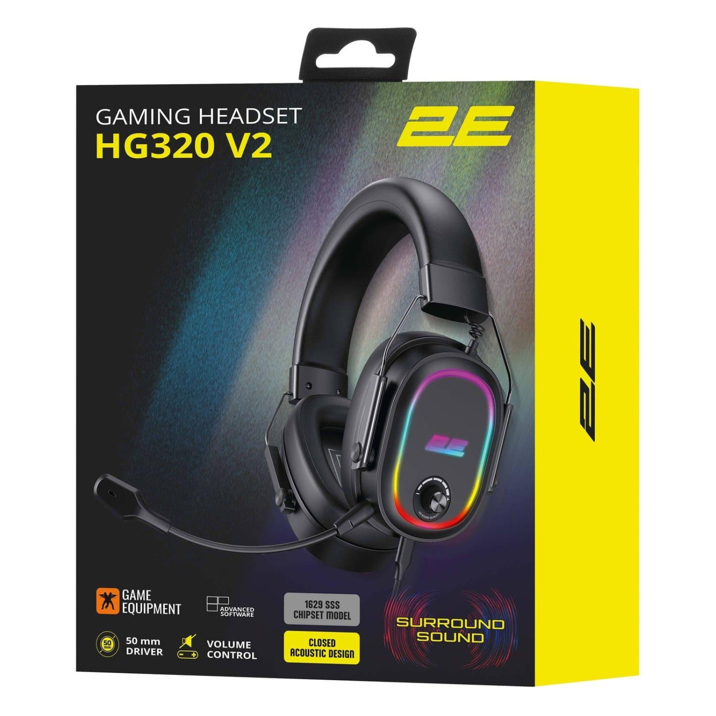 Игровая гарнитура 2E GAMING HG320 V2 7.1 USB-A RGB Black (2E-HG320V2BK-7.1)