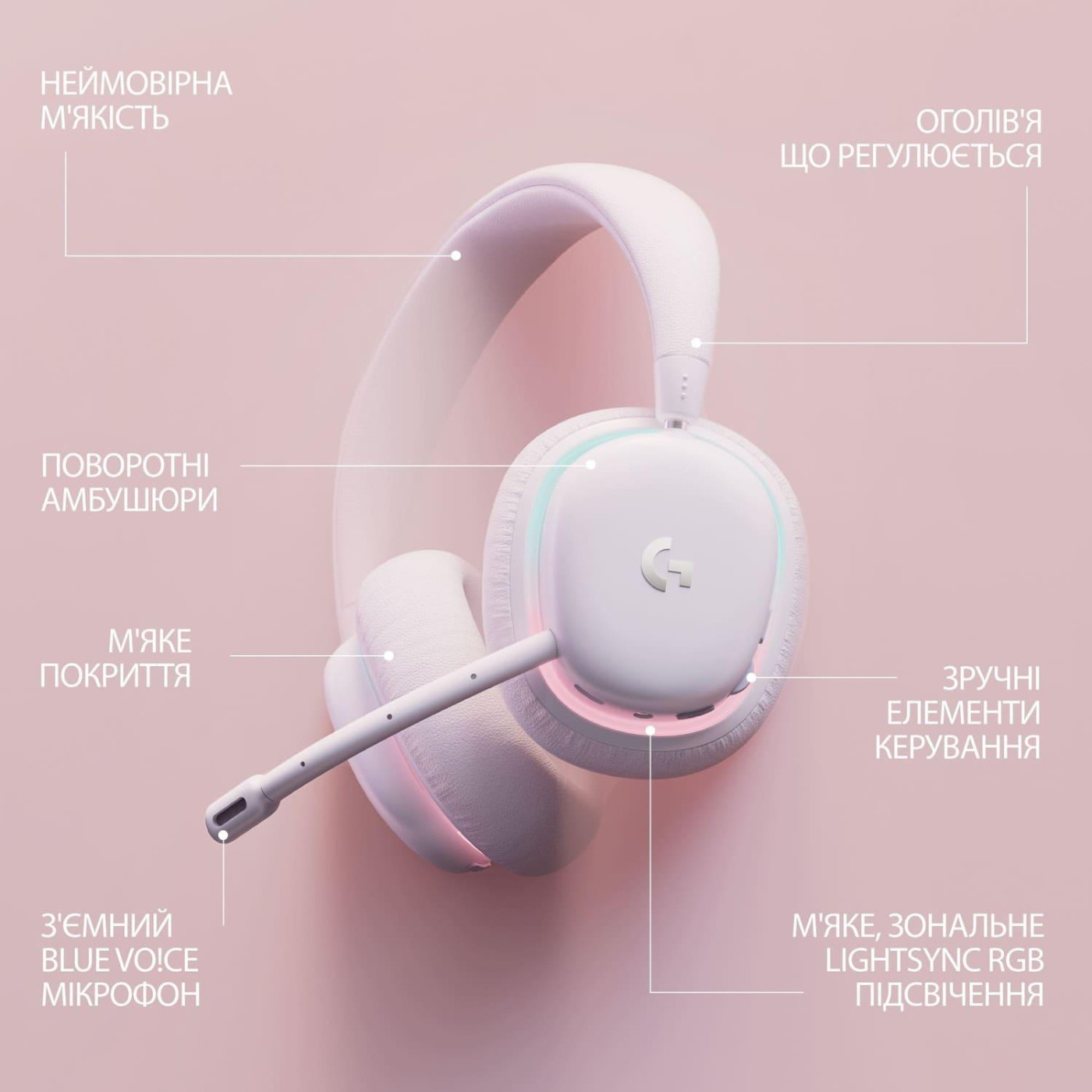 Игровая гарнитура Logitech G735 Gaming Headset Wireless Off-White (981-001083) Б/у
