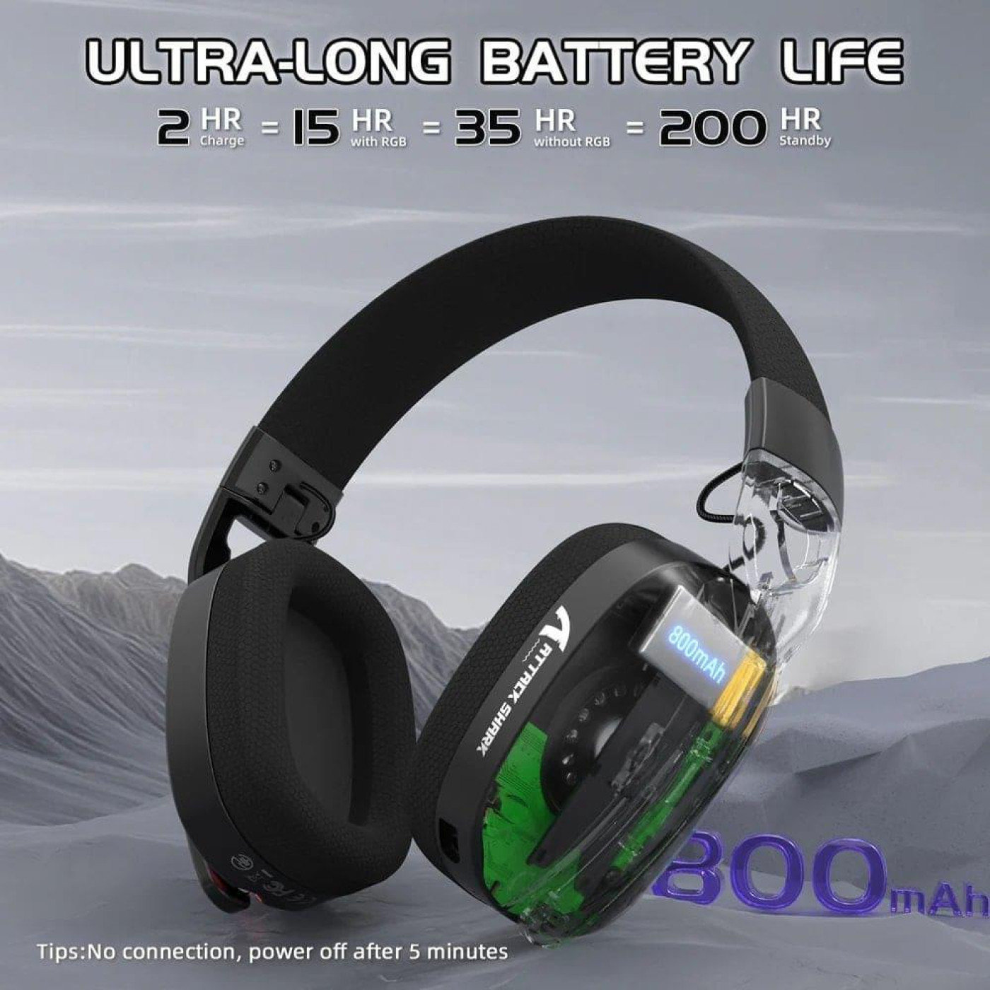 Игровая гарнитура Attack Shark L90 Wireless (AS-L90-B) Black (G-000003711)