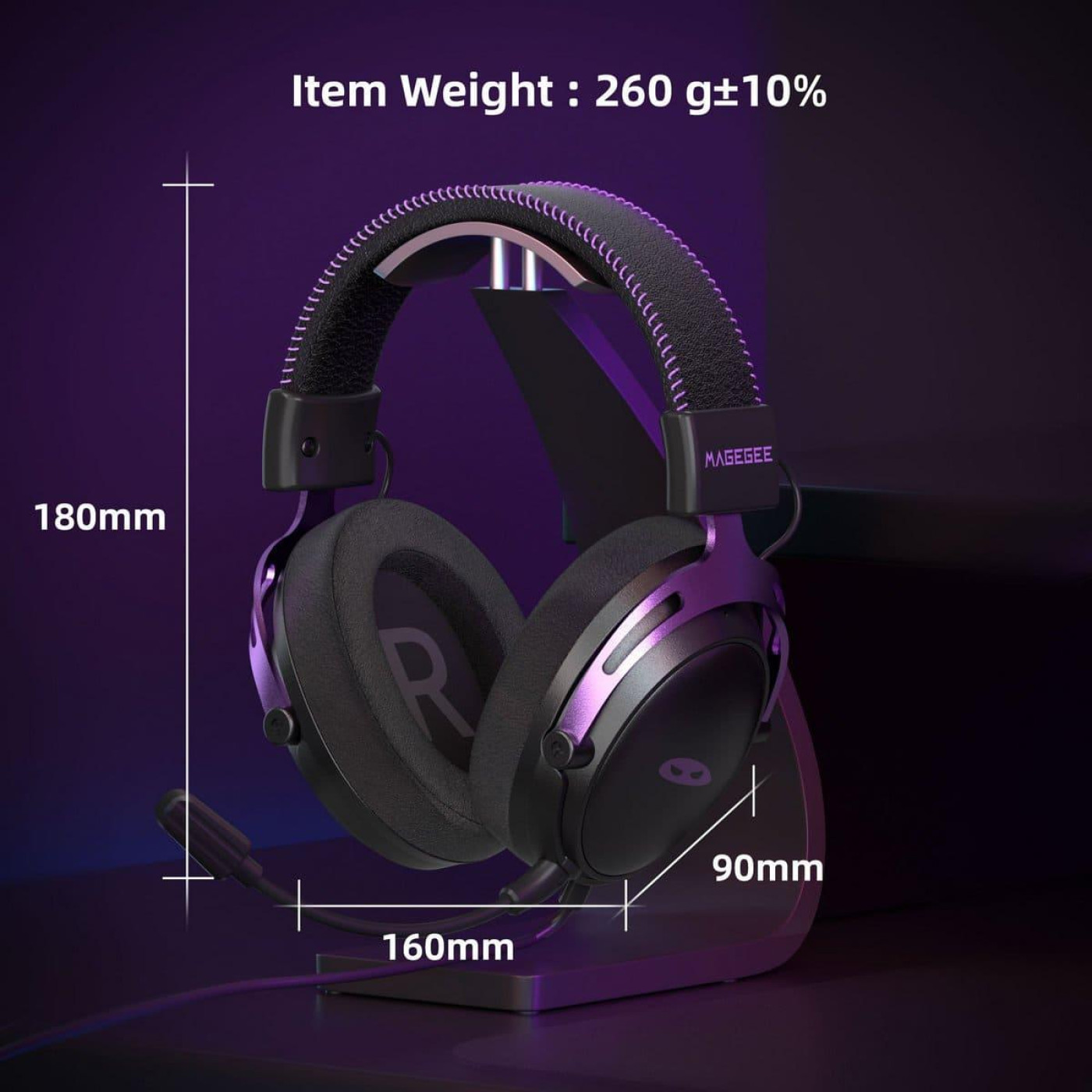 Игровая гарнитура MageGee Wing (6971969724549) Black/Purple (G-000003960)
