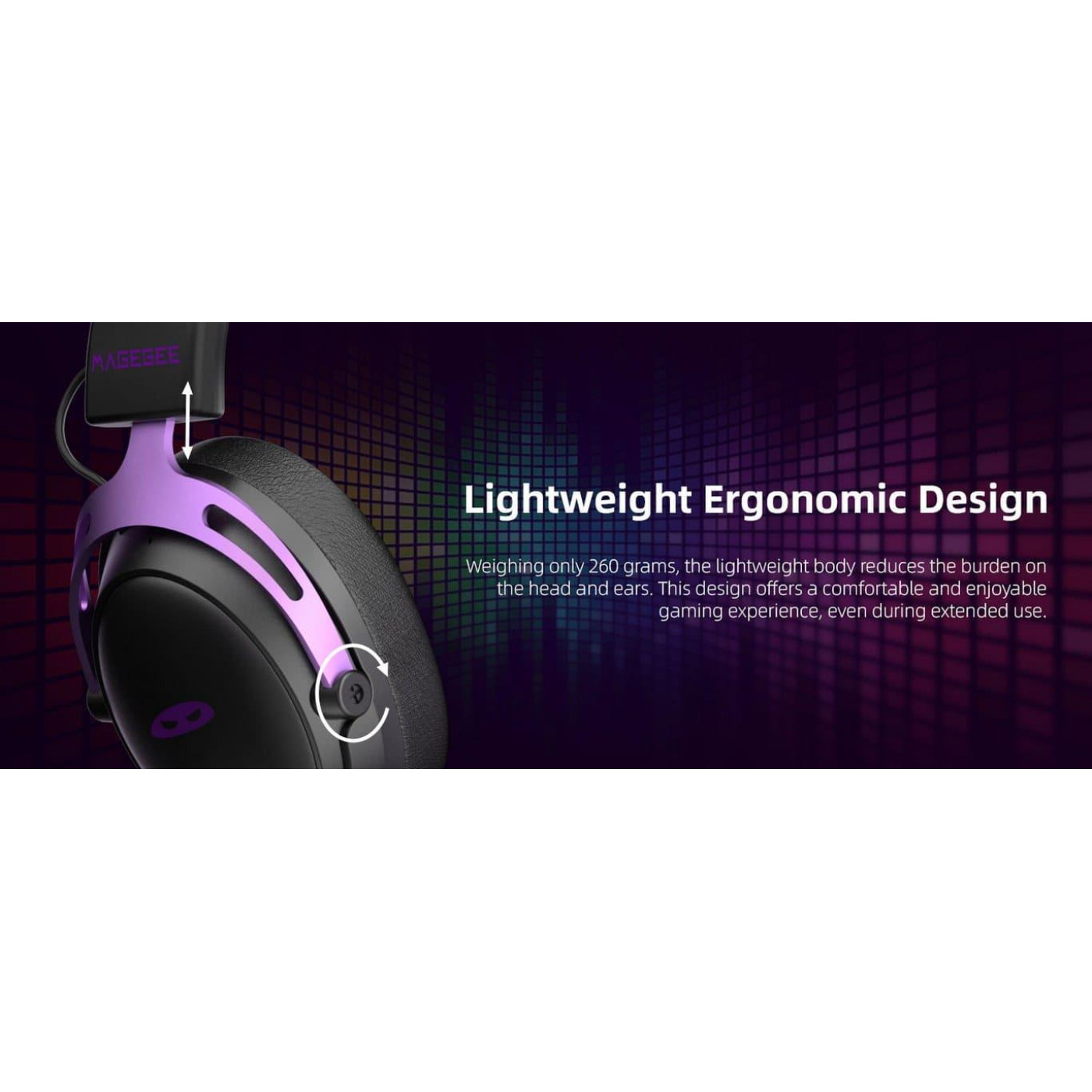 Игровая гарнитура MageGee Wing (6971969724549) Black/Purple (G-000003960)