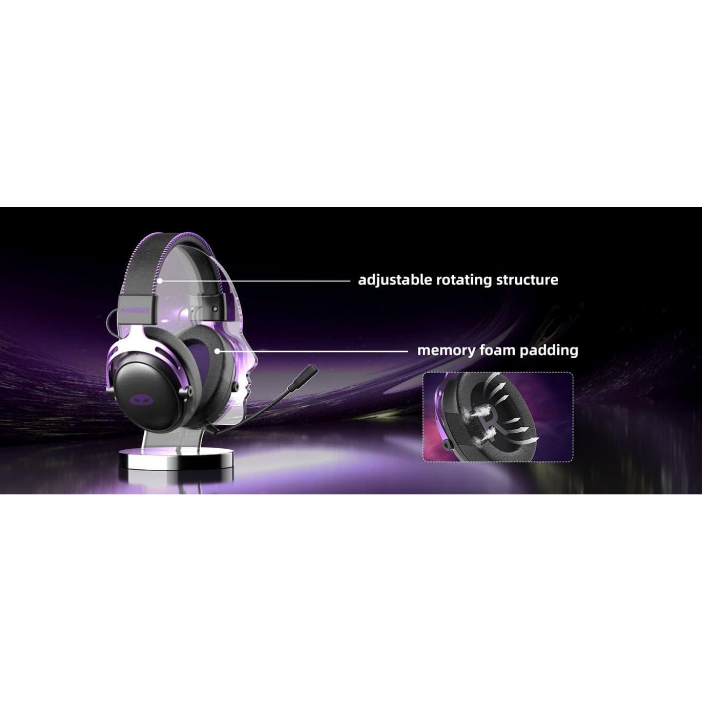 Игровая гарнитура MageGee Wing (6971969724549) Black/Purple (G-000003960)