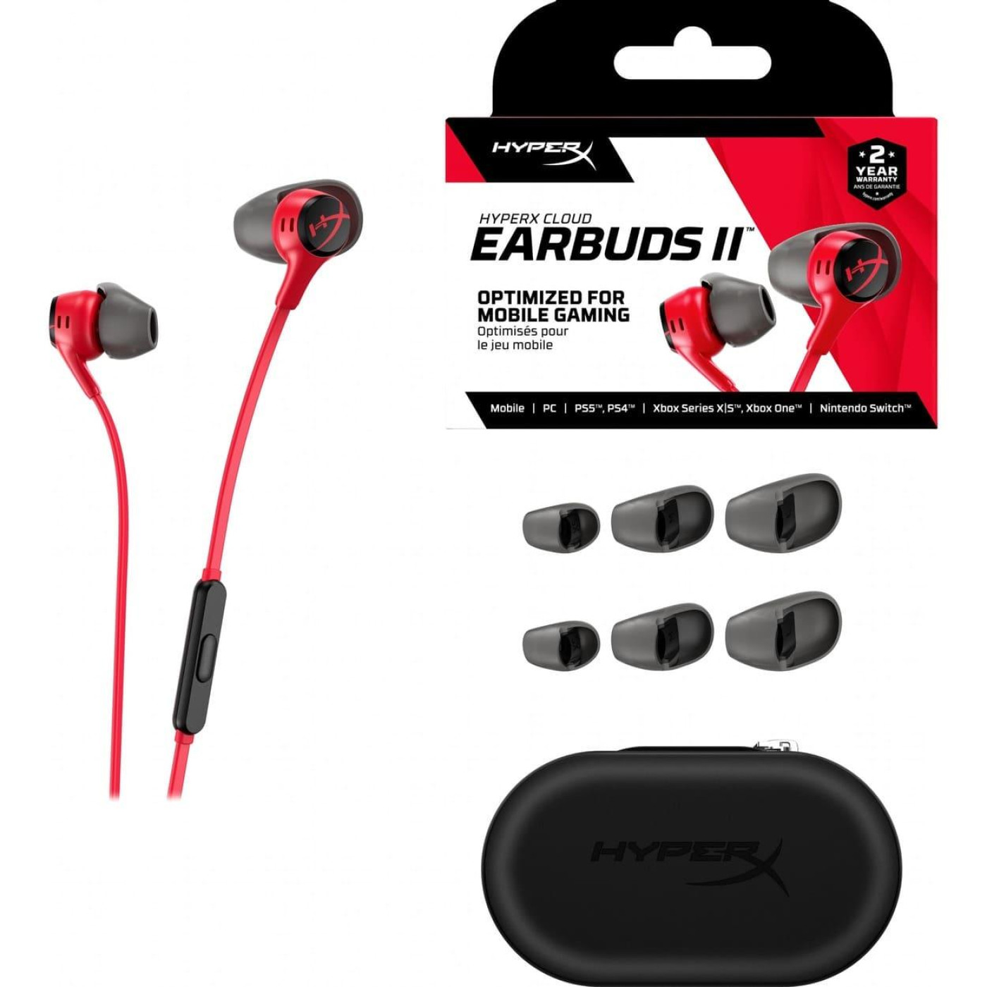 Ігрова гарнітура HyperX Cloud Earbuds II 3.5 мм Red (705L8AA)