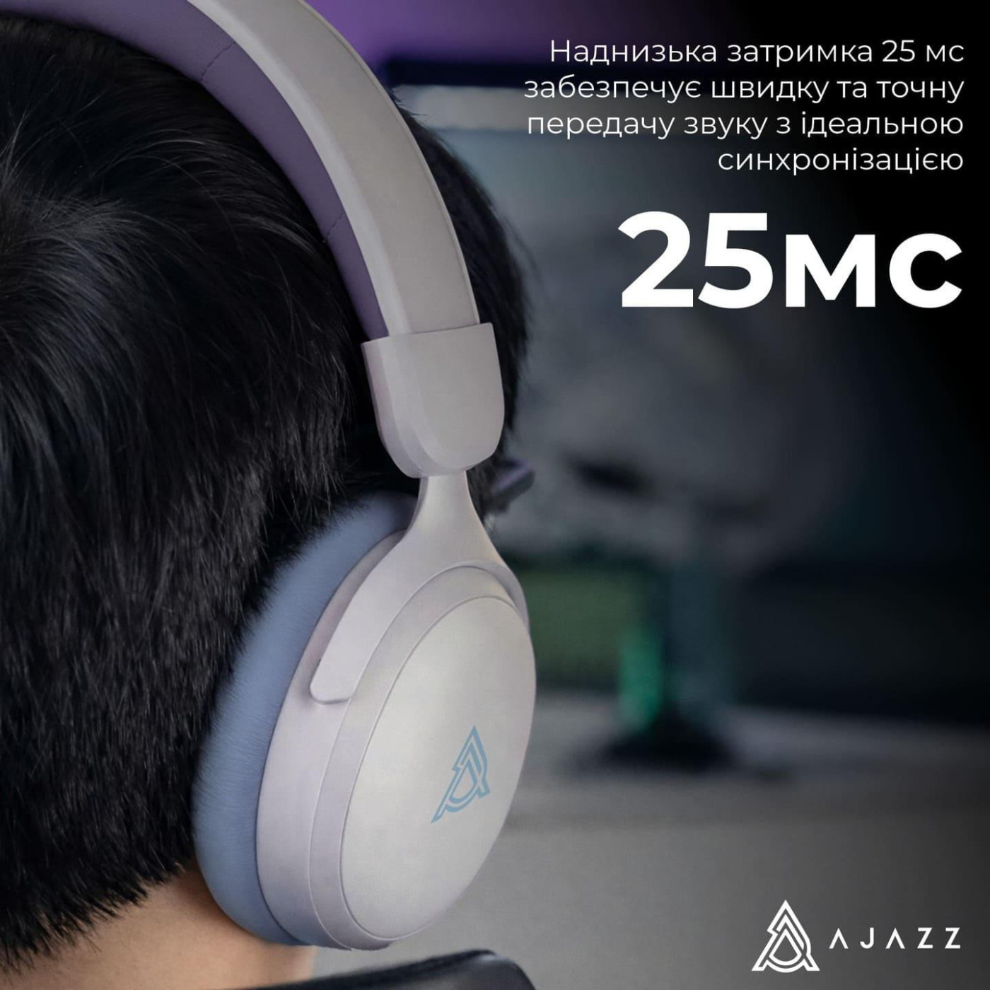 Ігрова гарнітура Ajazz AHM08 MAX Purple White Blue (AHM08-MAX-PWB) U1