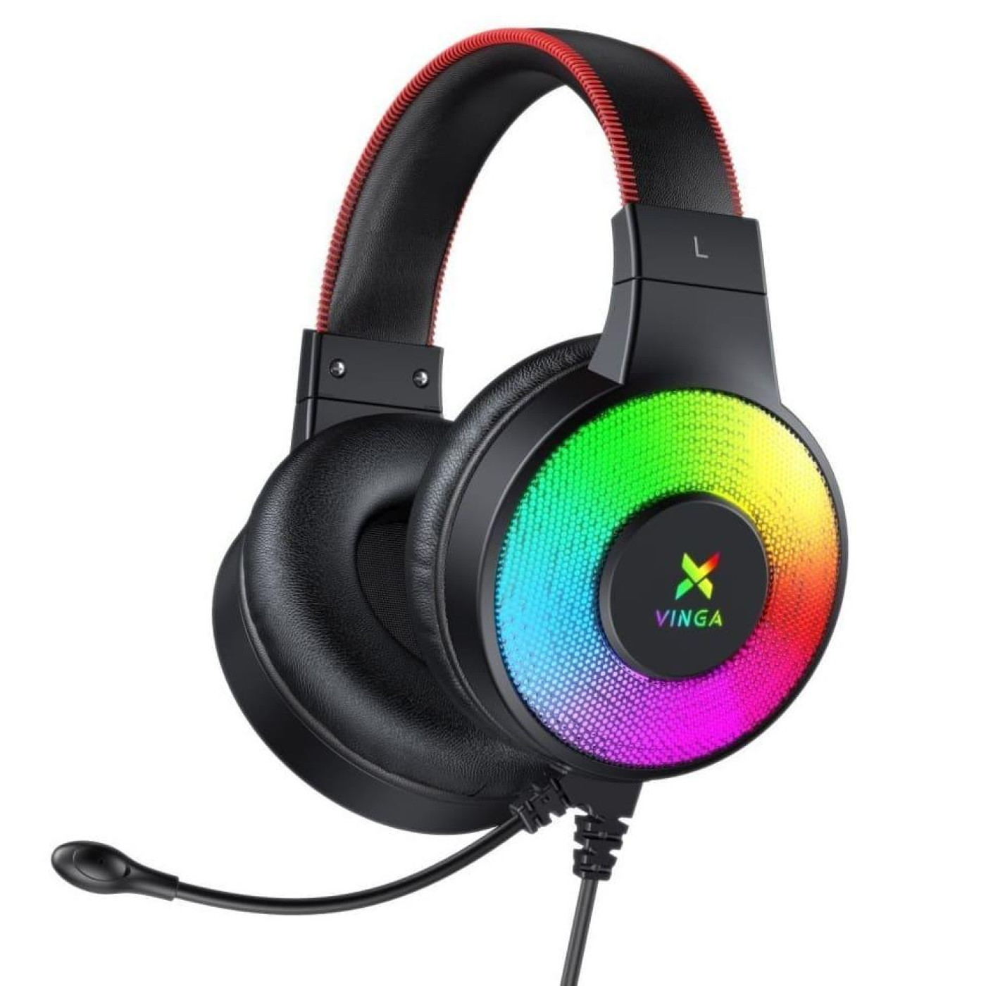 Ігрова гарнітура Vinga HSCU-100 Gaming LED Black (HSCU-100)