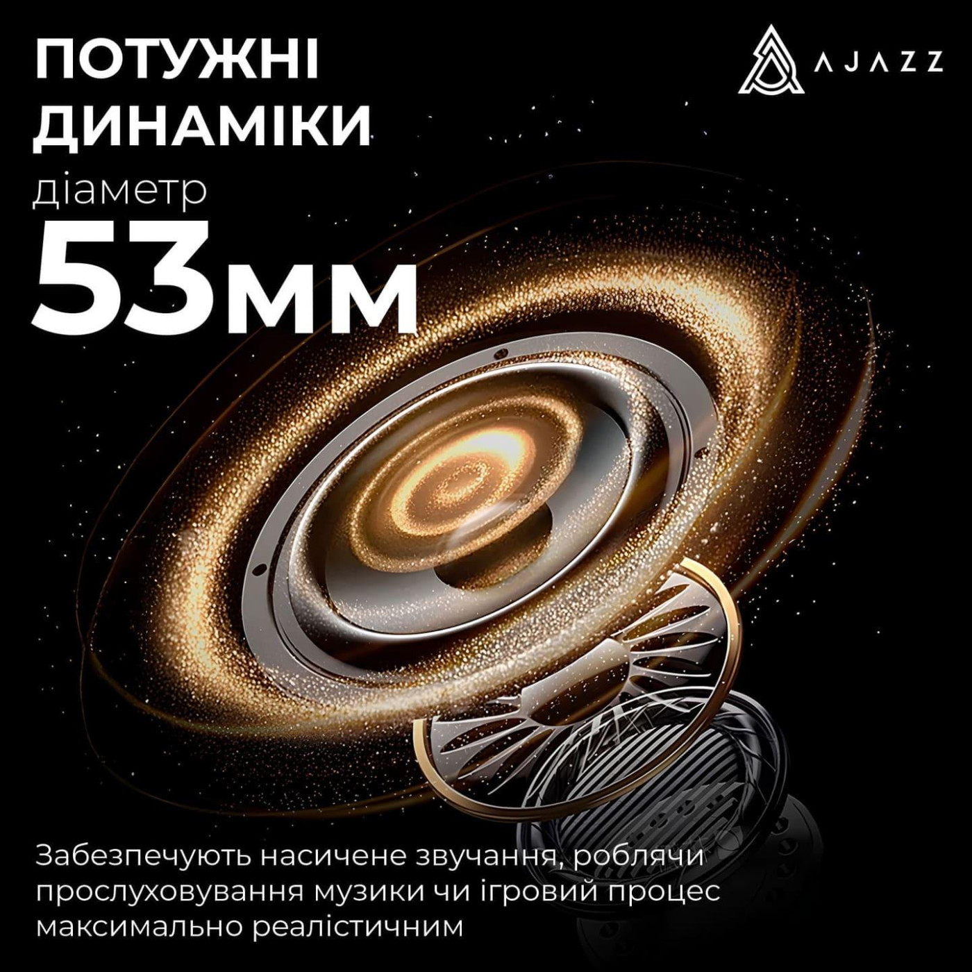 Игровая гарнитура Ajazz AHM08 MAX Black Gray Yellow (AHM08-MAX-BGY)